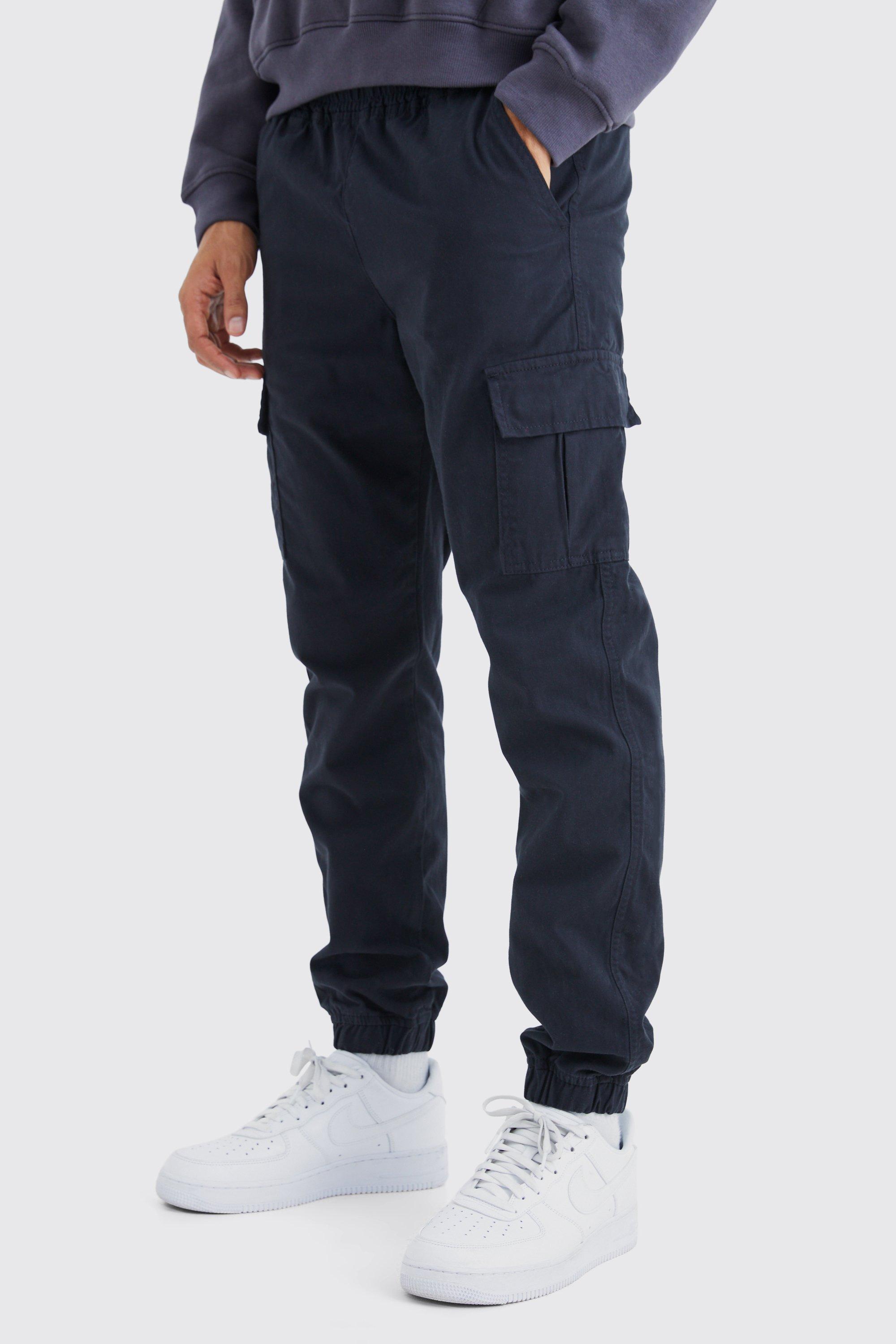 Elastic Waist Slim Fit Cargo Pants