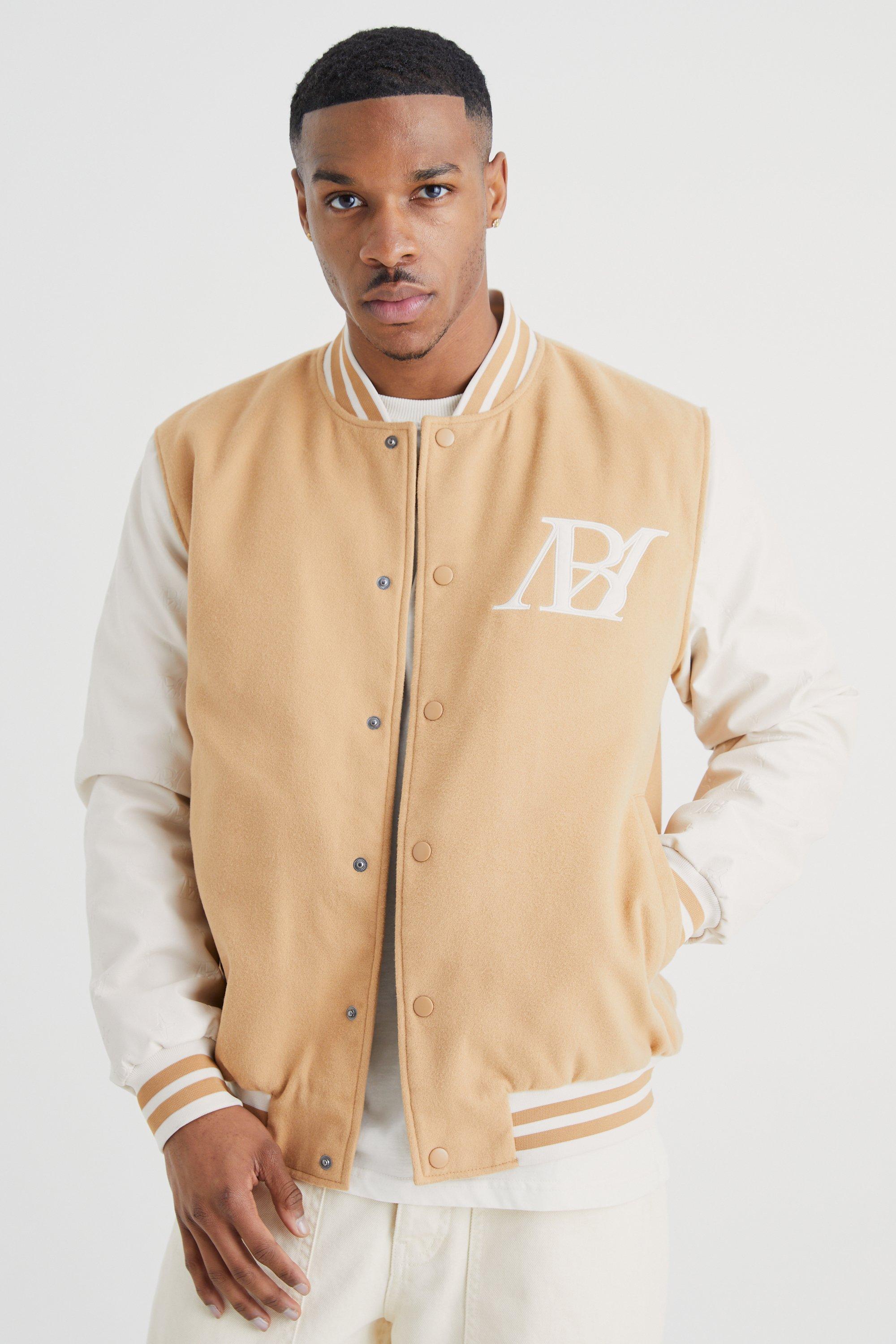 keboz MELTON & LEATHER VARSITY JACKET