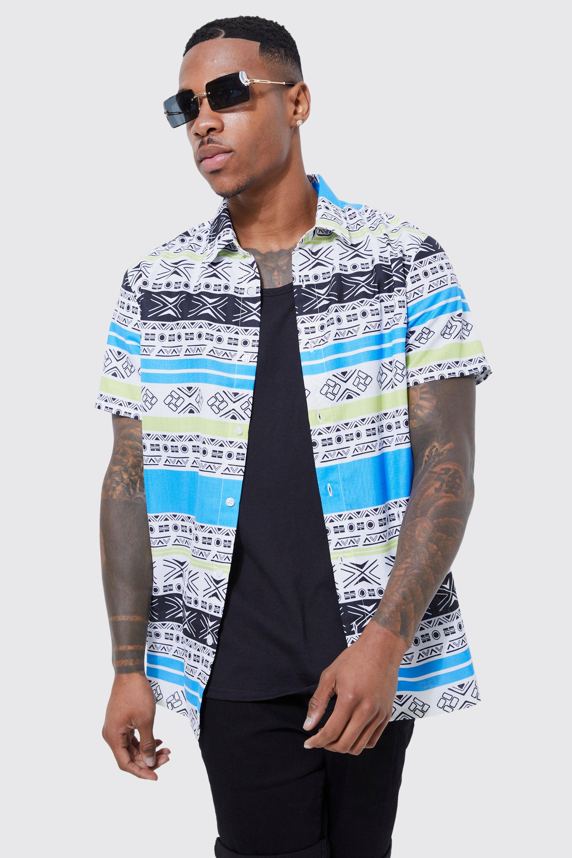 boohooMAN Men's Short Sleeve Denim Shirt