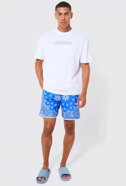 Oversized Official Tshirt & Bandana Swim Set Cobalt