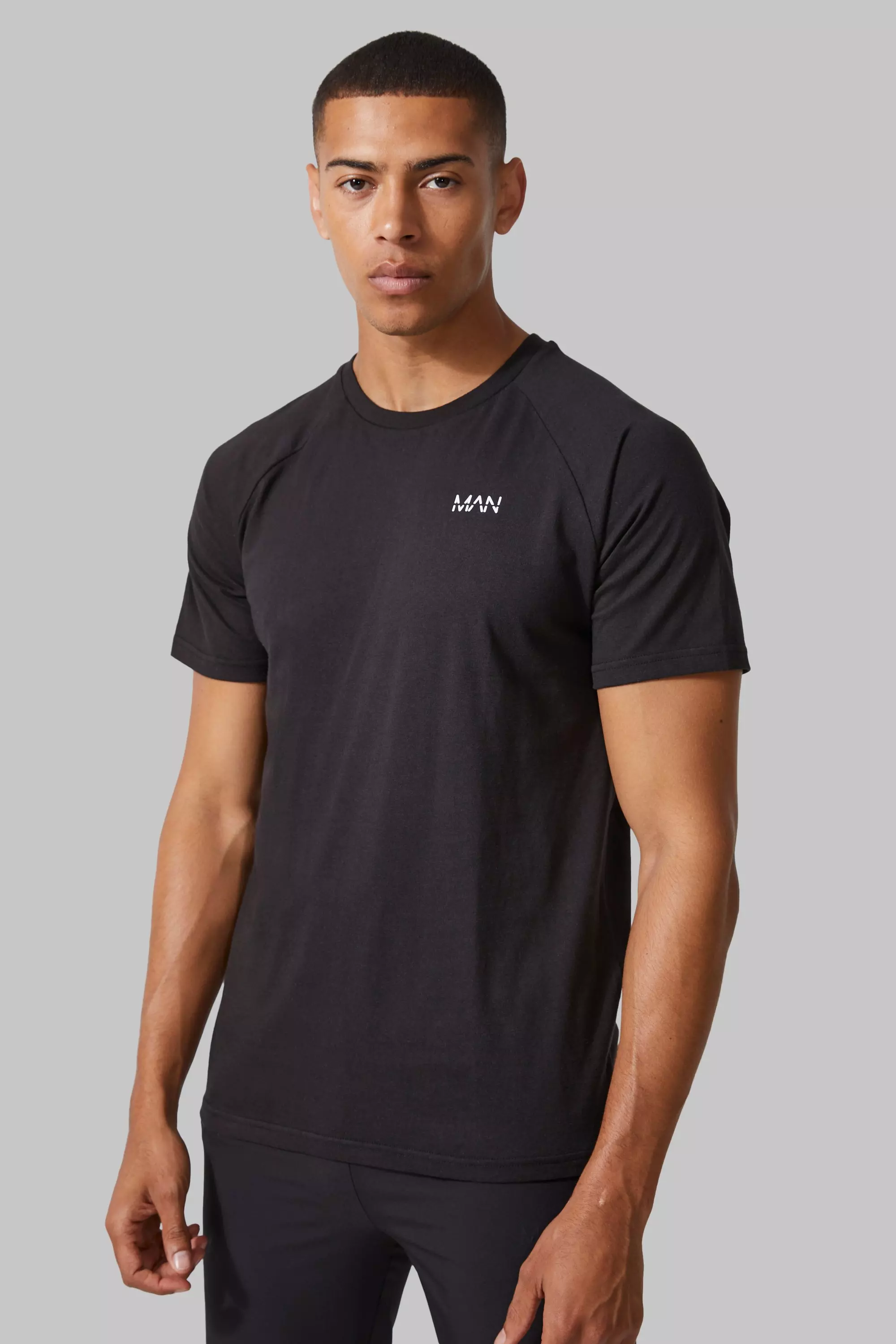 Man Active Gym Basic Regular Fit T-shirt Black