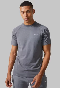 Charcoal Grey Man Active Gym Raglan T-shirt