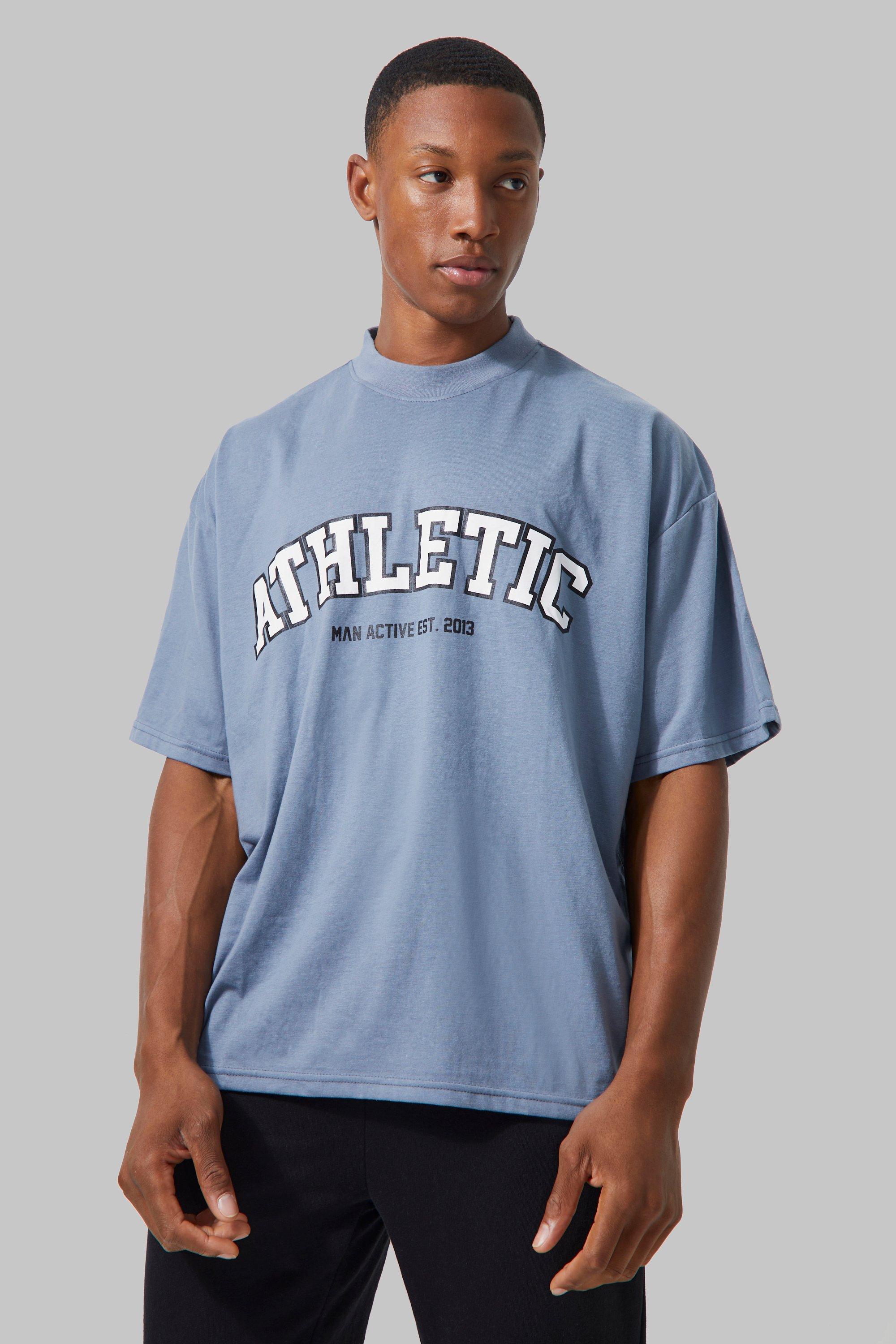 BUCROS T-Shirt Homme Hommes Summer Short Sleeve Fitness T-Shirt Running  Sport Gym Muscle T-Shirts Workout Casual Tops Vêtements-Blue,4XL :  : Mode