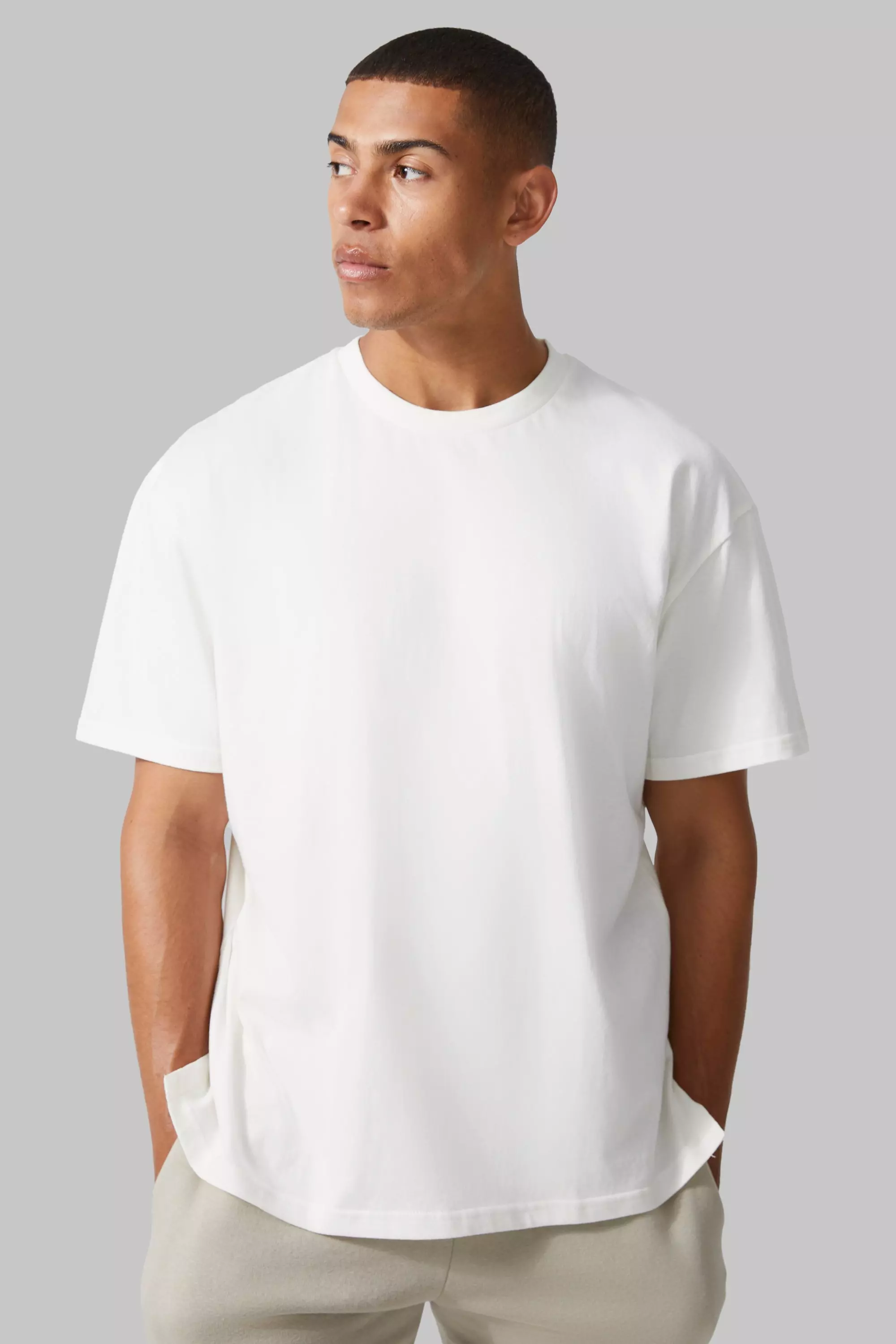 Man Active Oversized T Shirt Ecru