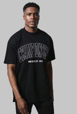 Black Man Active Oversized Championship T-shirt
