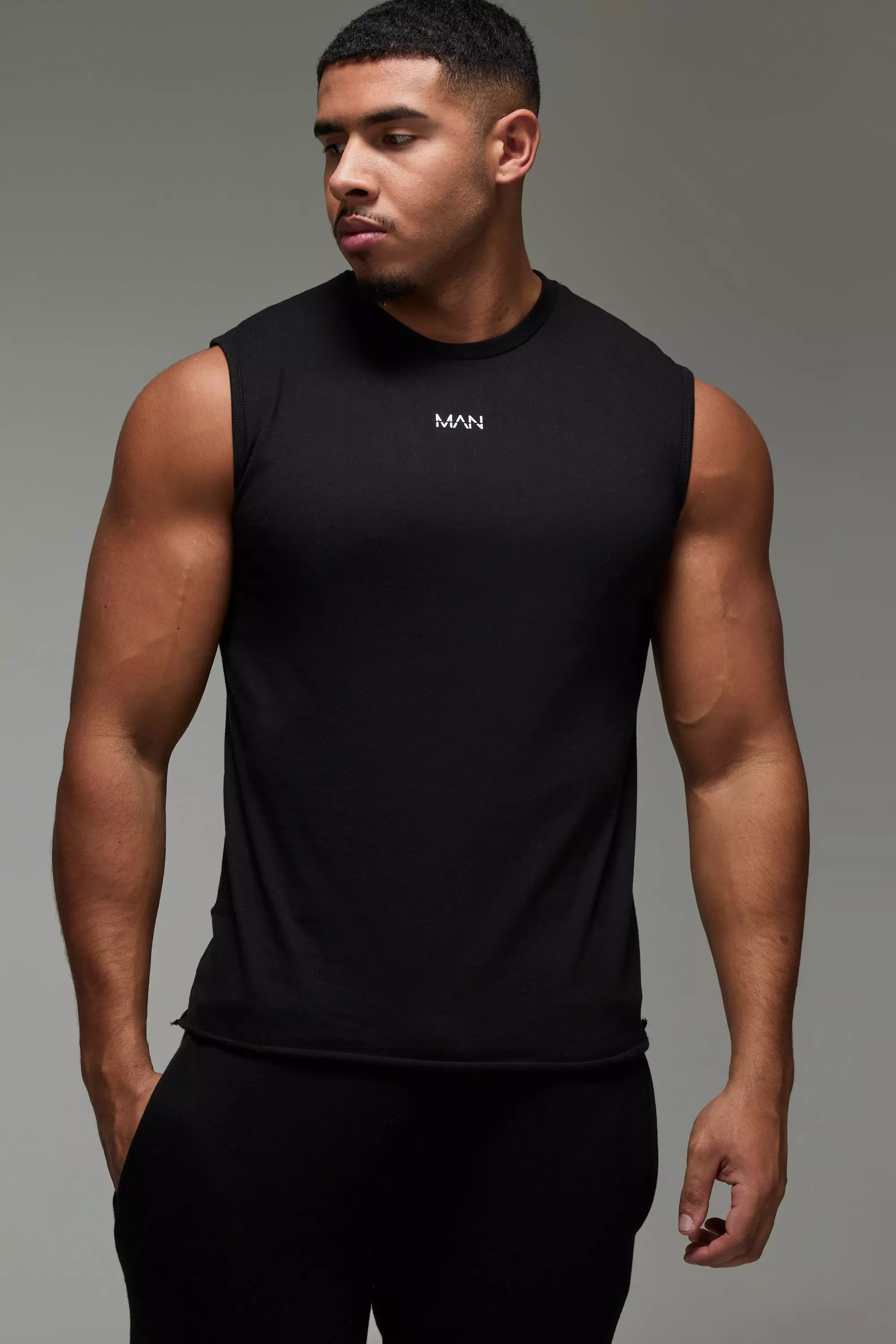 Man Gym Tank Black