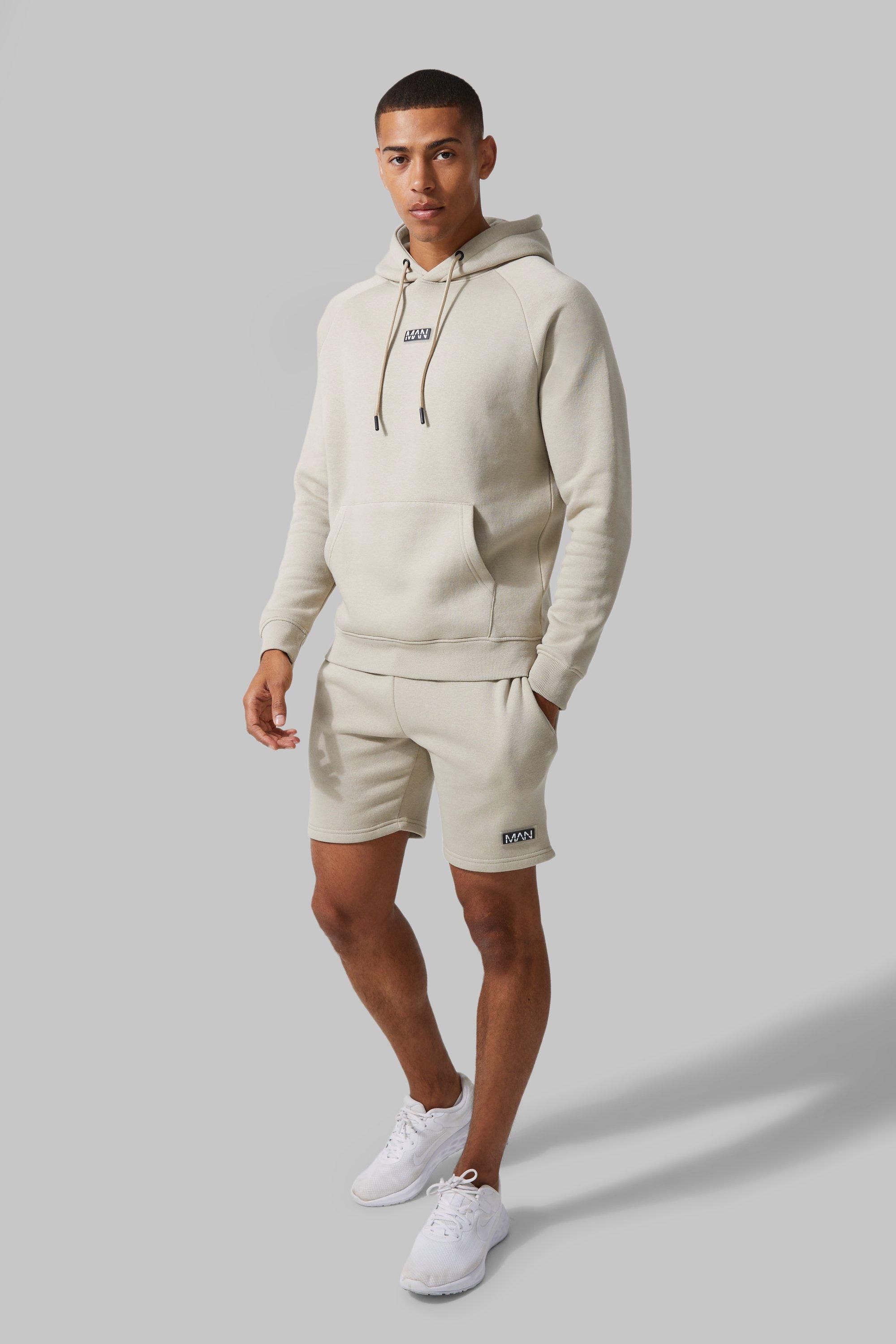 Hoodie and shorts set mens on sale