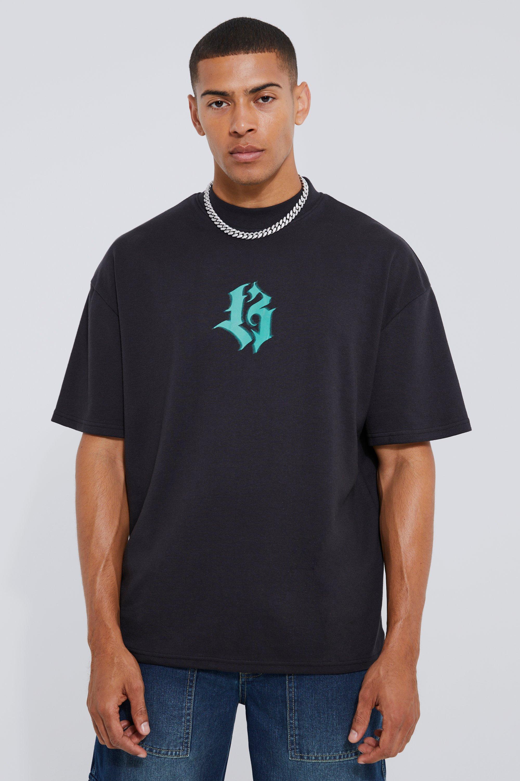 boohooMAN Oversized Pour Homme Graphic T-Shirt - Green - Size Xs