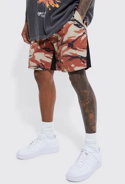 Fixed Waist Camo Fit Relaxed Short Length orange