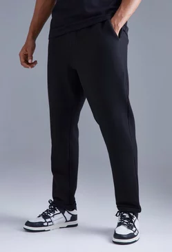 Elasticated Tapered Textured Smart Pants Black