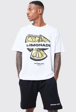 Oversized Limonade T-shirt & Short Set Black