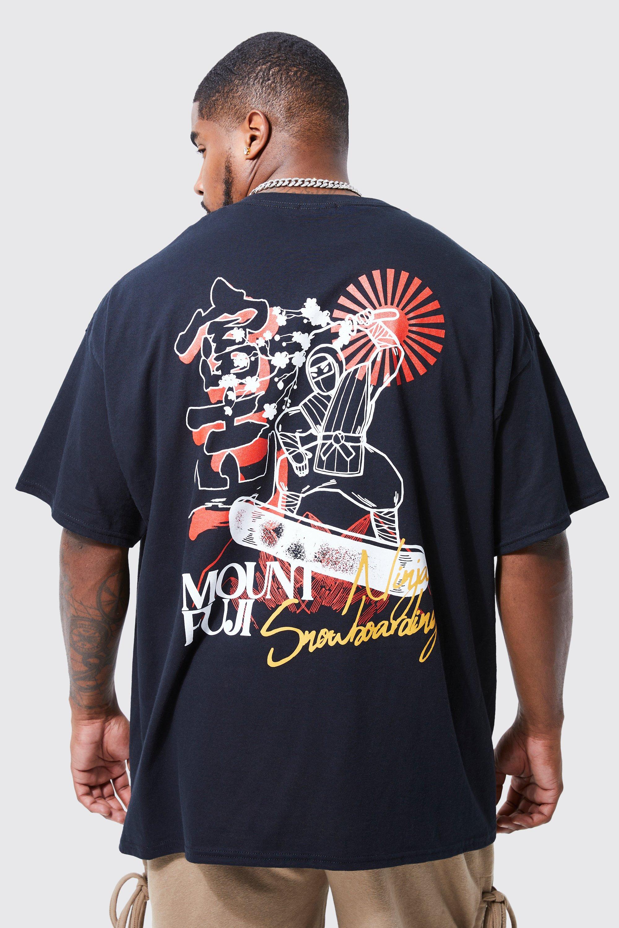 Direkte hans Det er det heldige Plus Mount Fuji Warrior T-shirt | boohooMAN USA