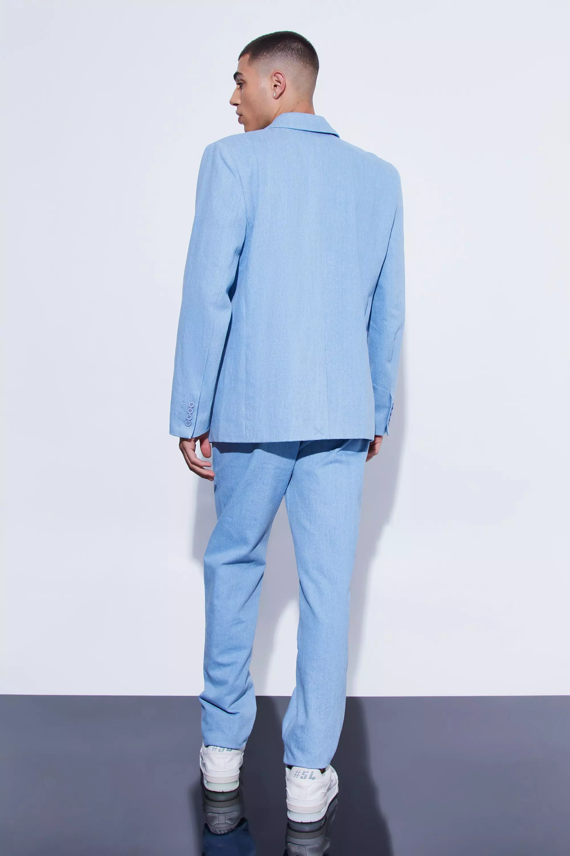 Giacca Completo In Denim Rilassato A Monopetto, Antique blue immagine alternativa