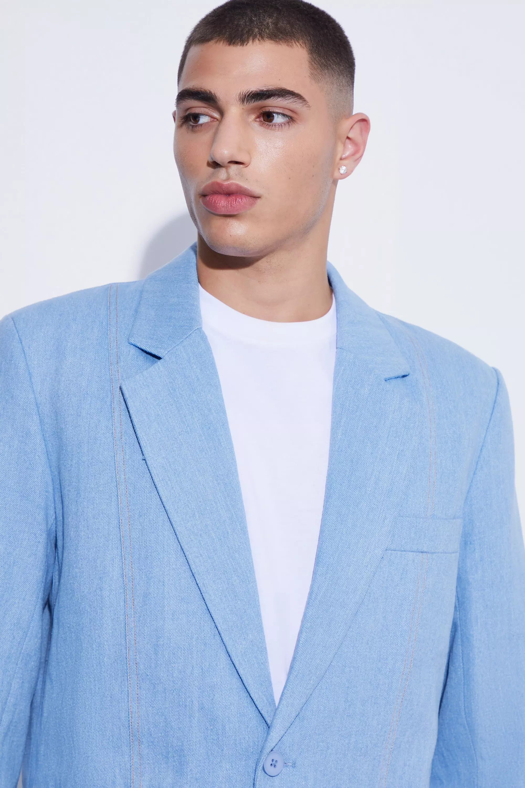 Veste de costume ample en jean, Antique blue autre image