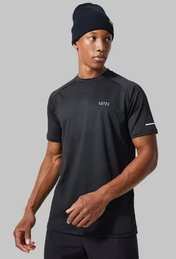 Black Man Active Gym Raglan T-shirt