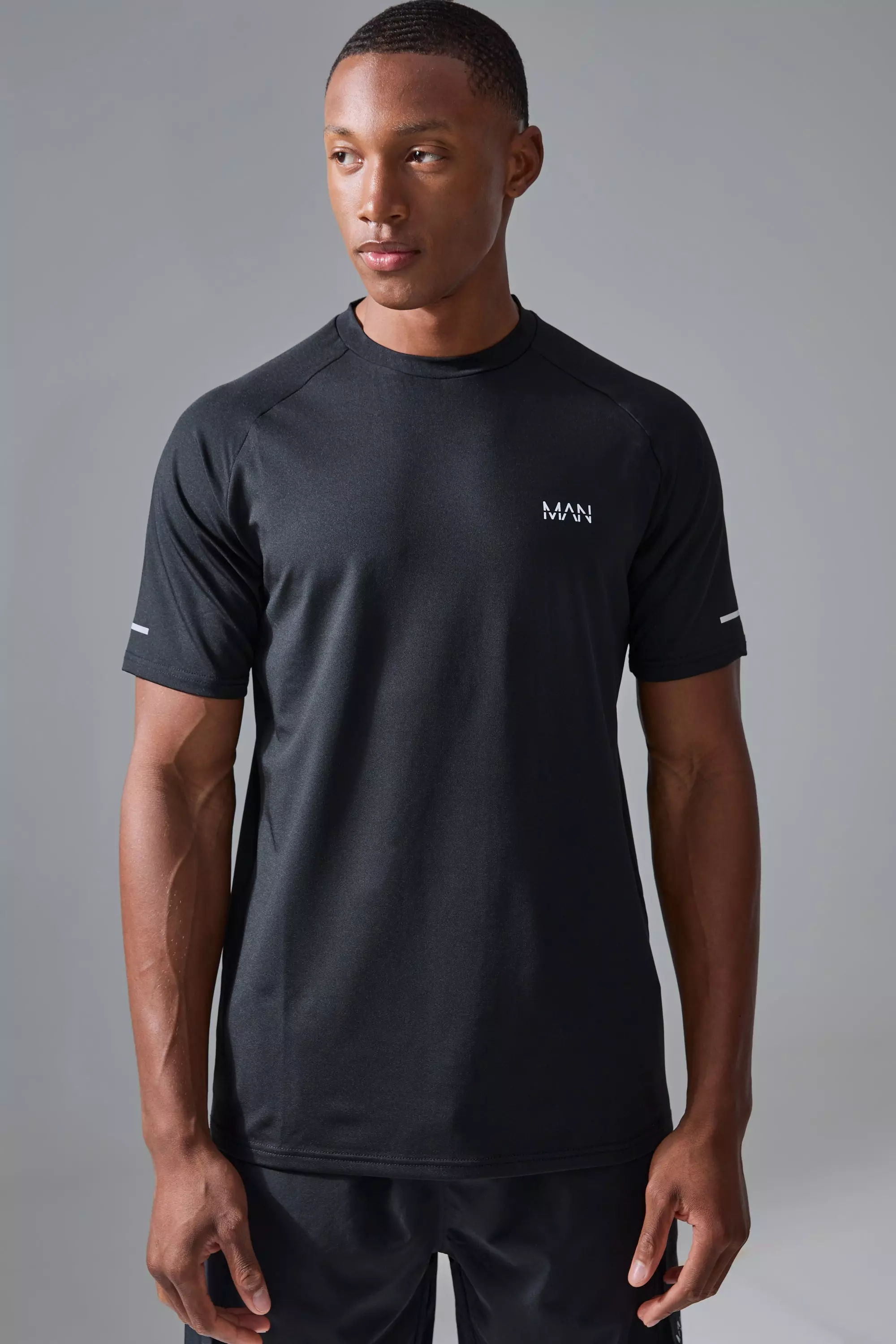 Man Active Gym Raglan T-shirt Black