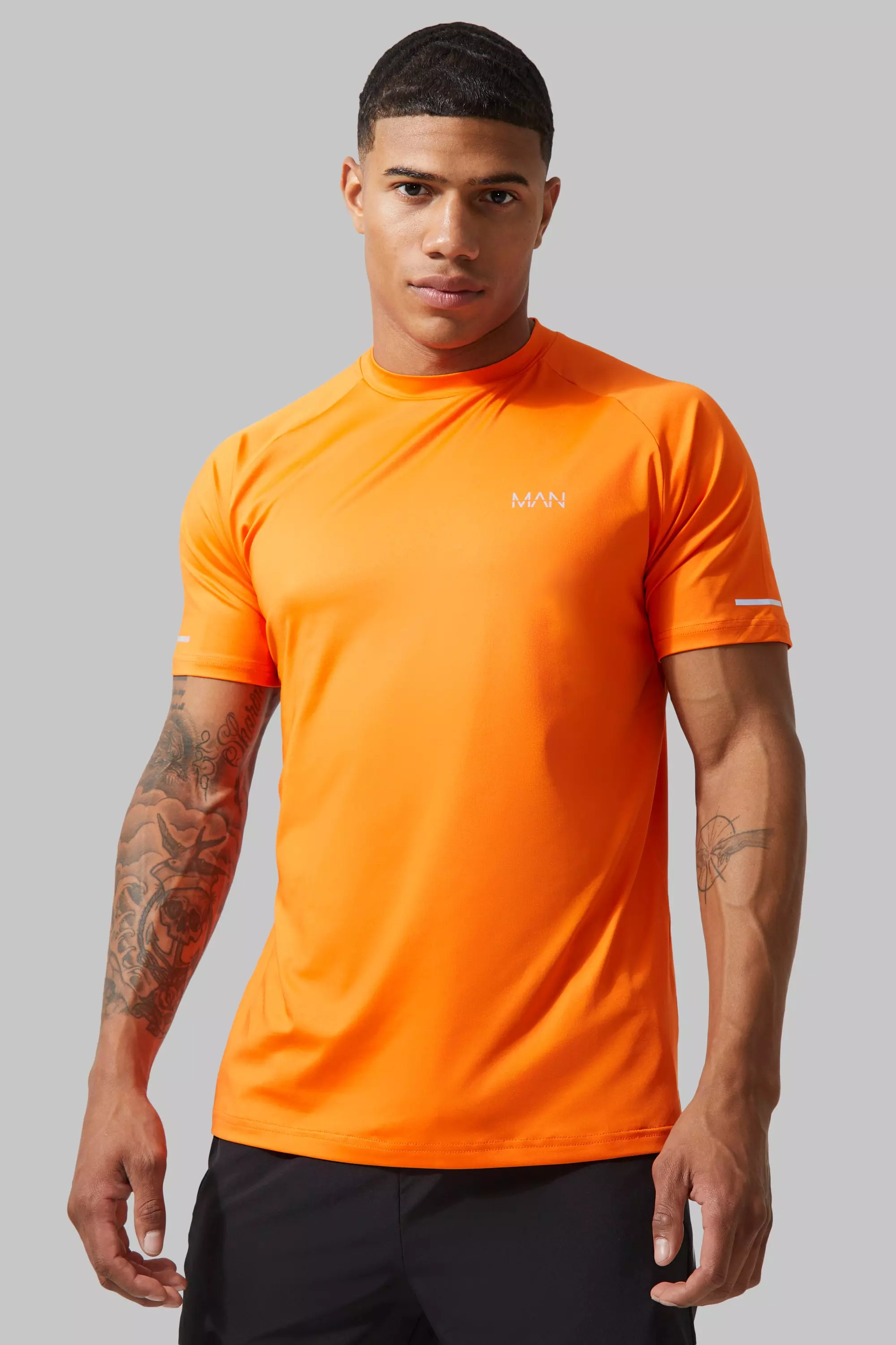 Man Active Gym Raglan T-shirt Orange