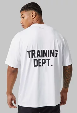 Man Active Training Dept Performance Oversized T Shirt White