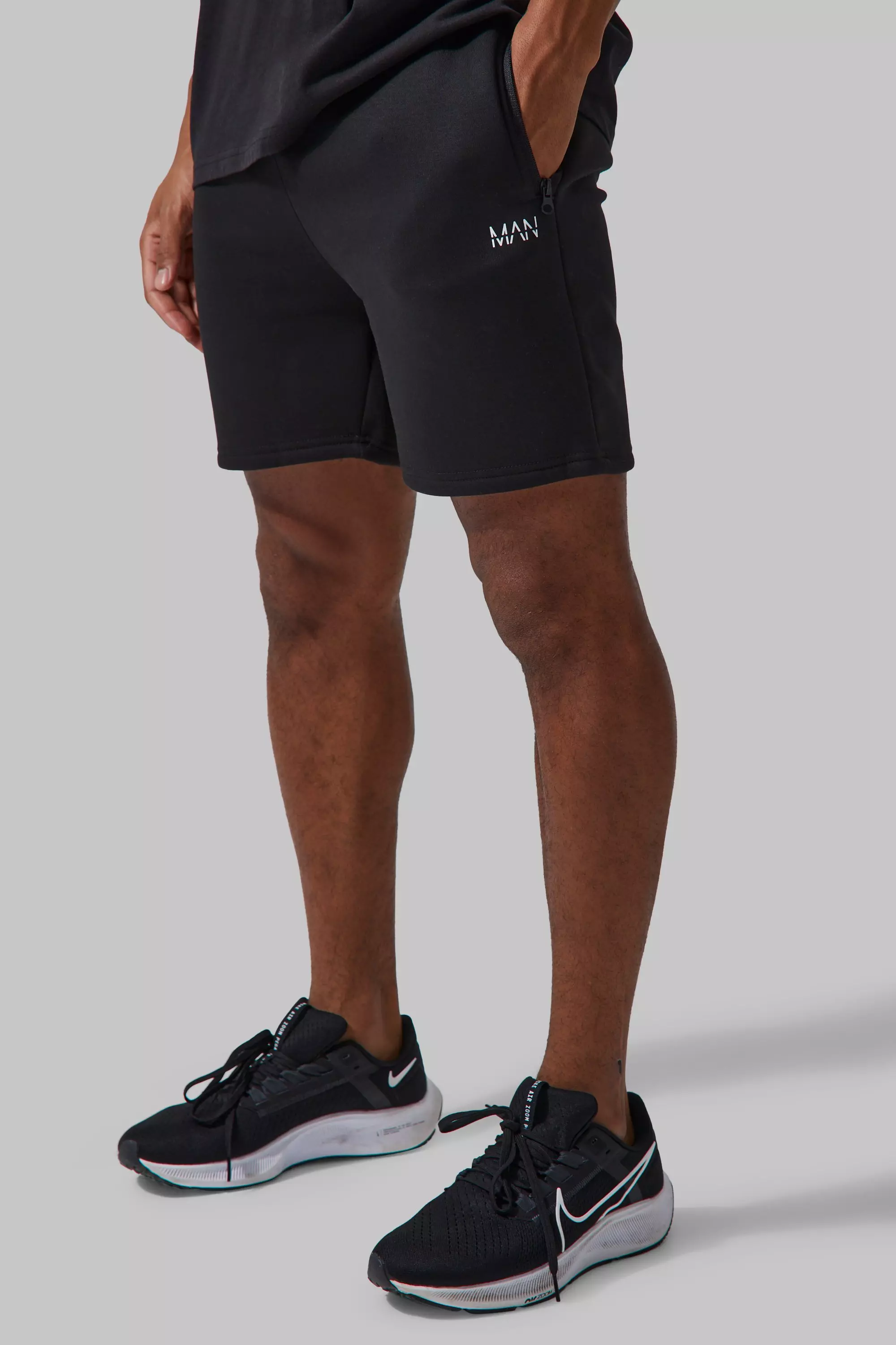 Man Active Gym Muscle Fit Shorts Black