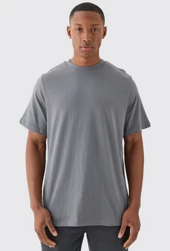 Charcoal Grey Basic Crew Neck T-shirt