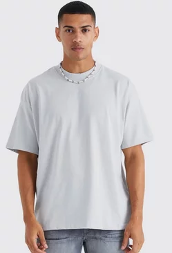 Dove Grey Oversized Extended Neck Heavyweight T-shirt