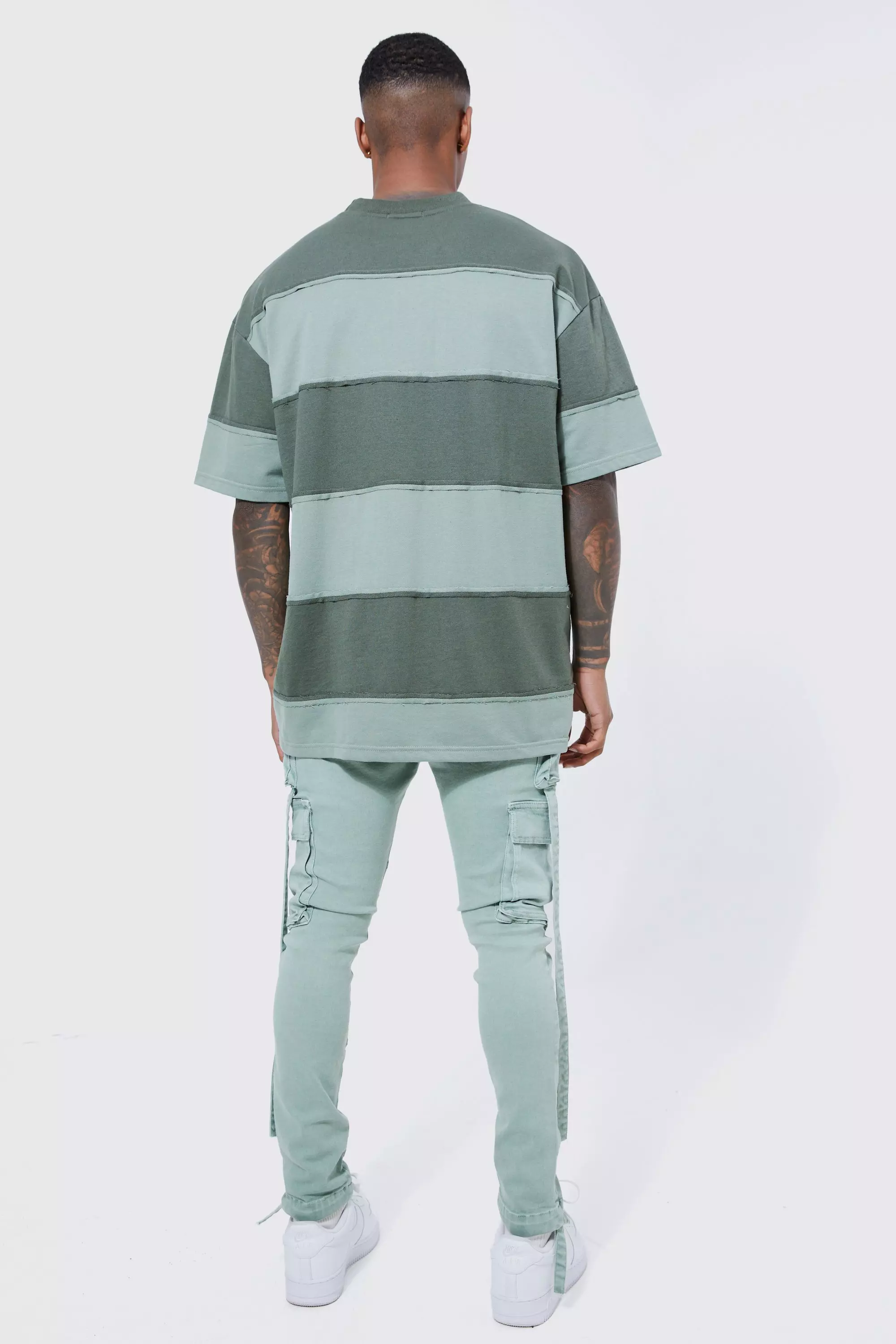 Super Skinny Stretch Strap Detail Cargo Jeans | boohooMAN USA