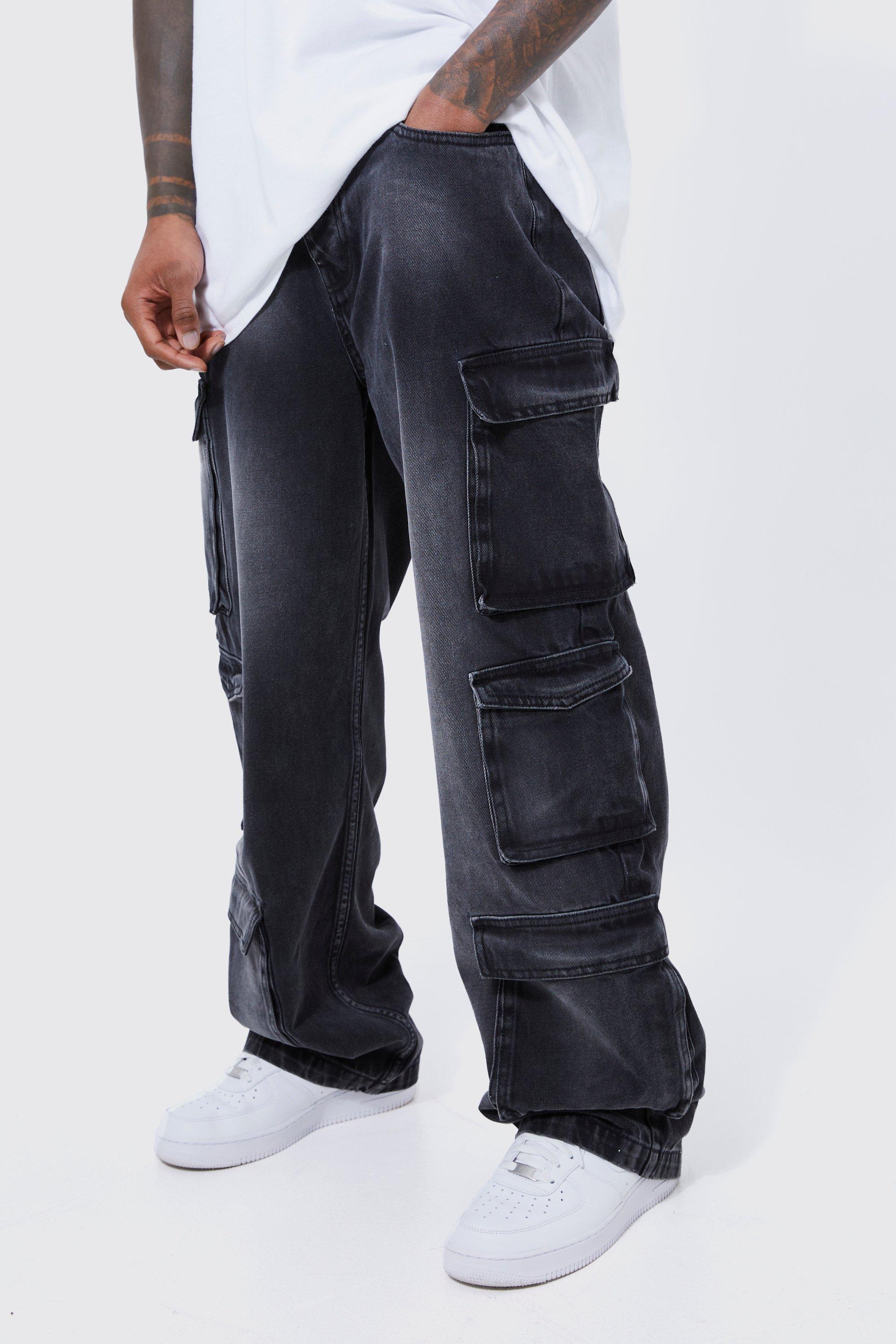 Baggy Rigid Frayed Edge Jeans