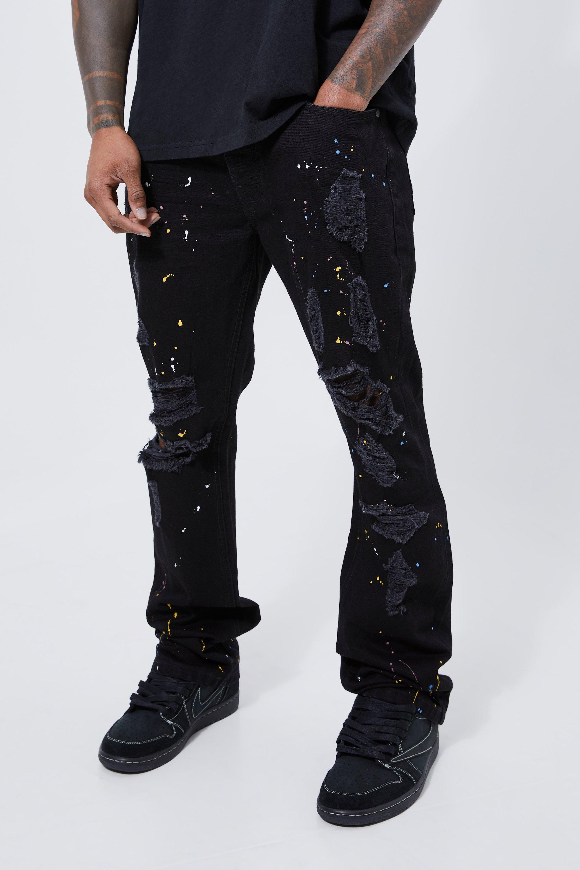 Splatter paint hot sale jeans mens