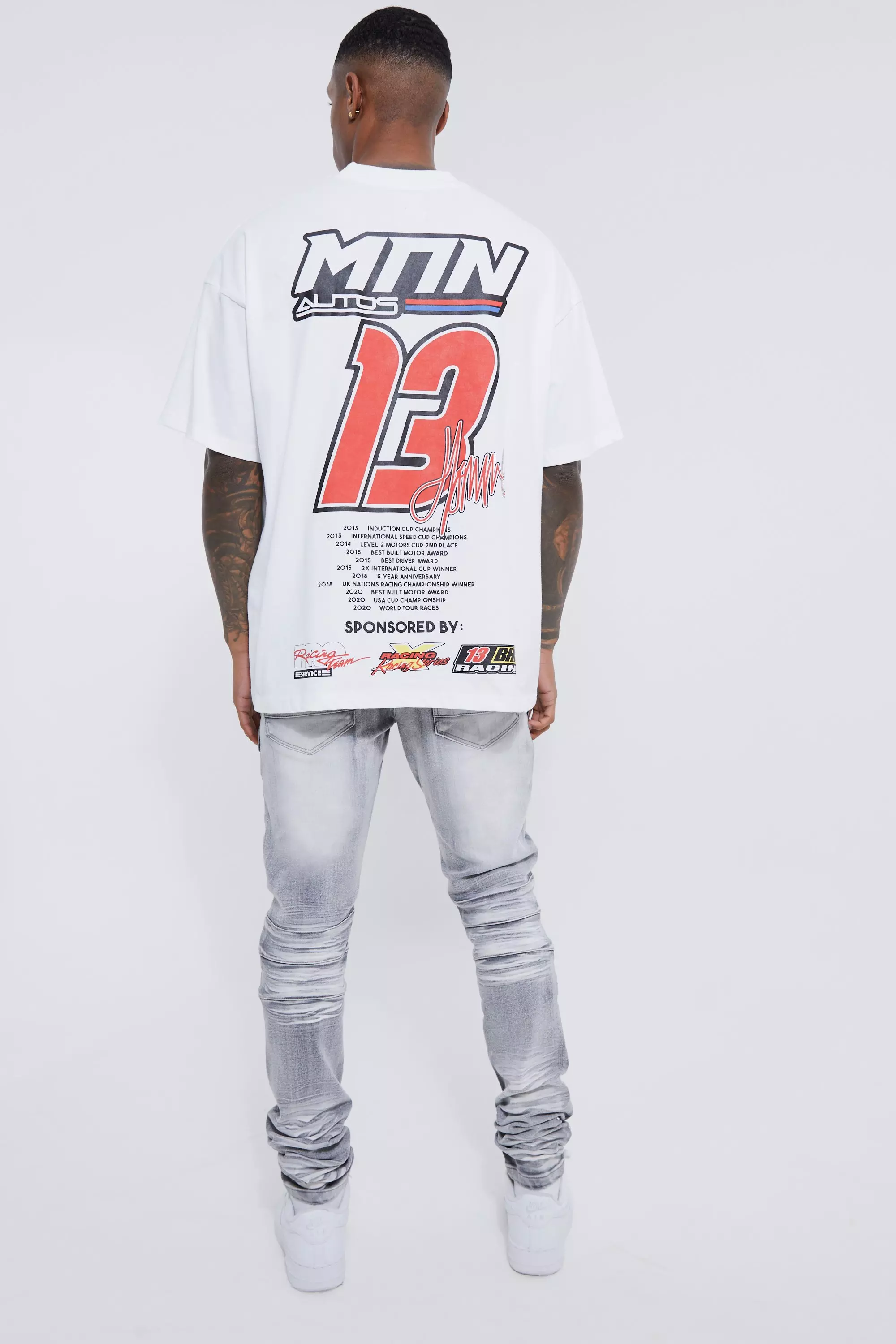 Jean skinny stretch surteint déchiré, Ice grey autre image