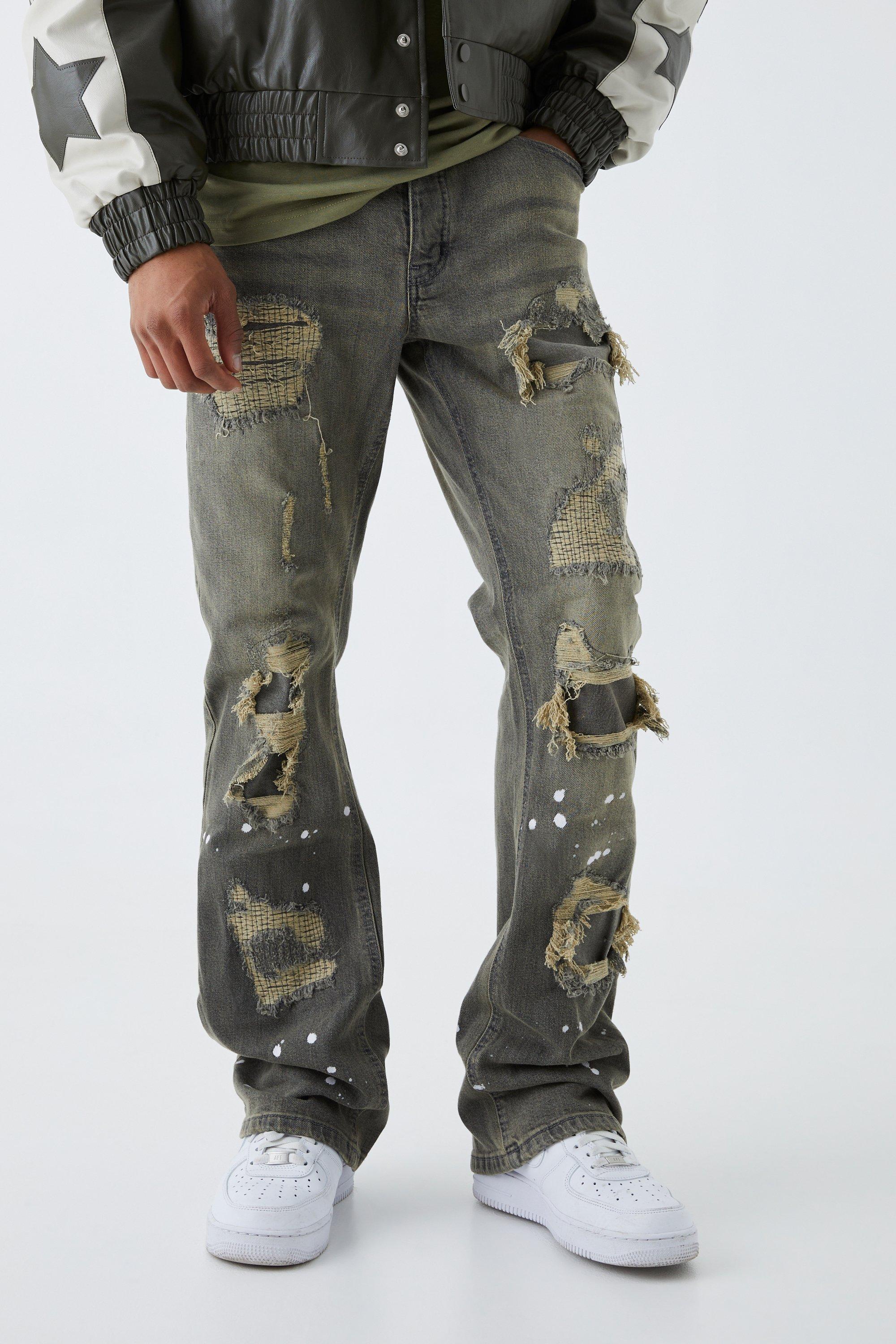 Slim Rigid Flare Cargo Jeans