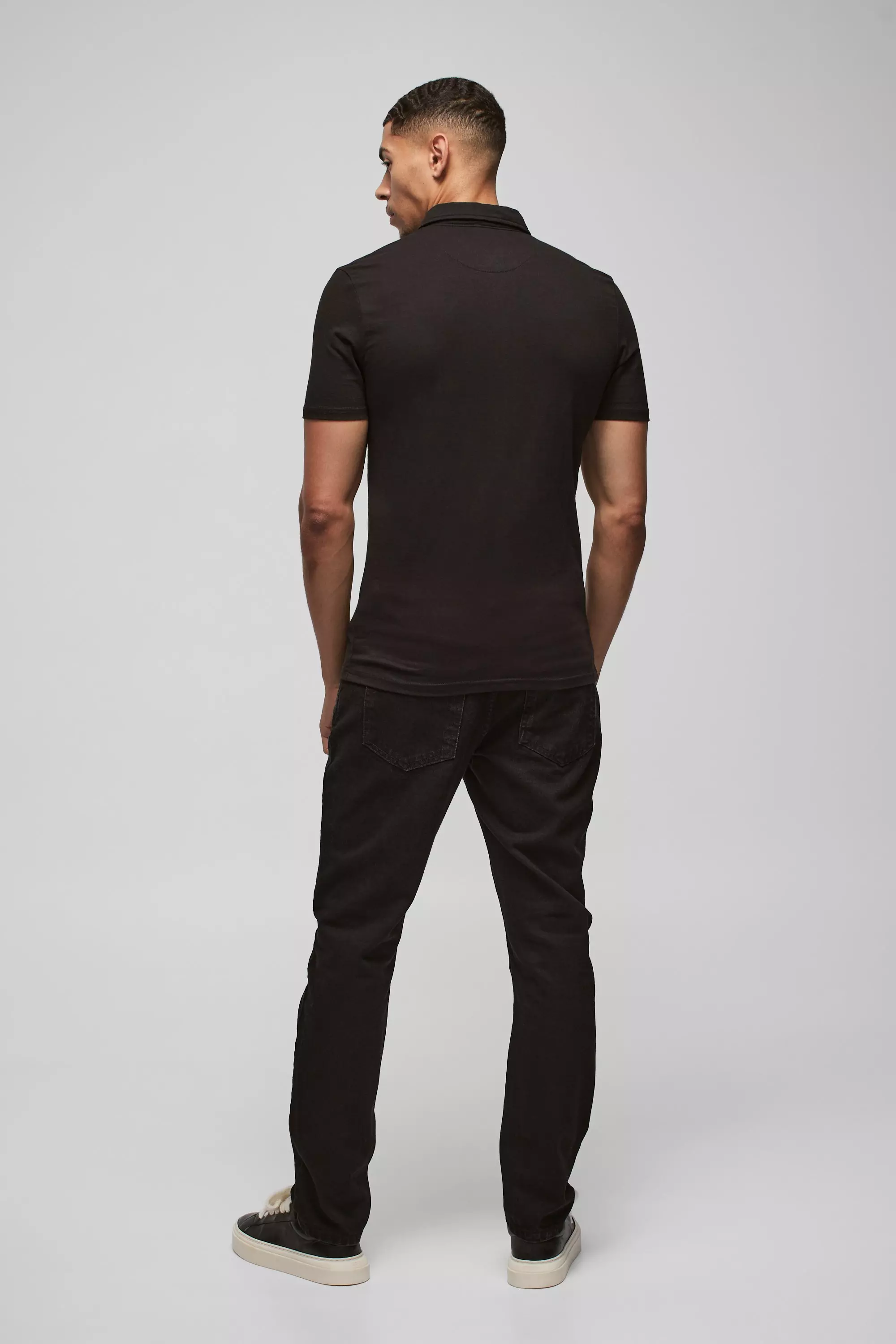 Short Sleeve Stretch Fit Jersey Shirt | boohooMAN USA