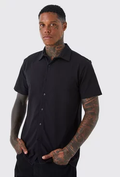 Short Sleeve Regular Jersey Shirt Black