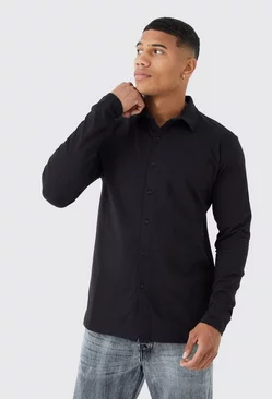 Long Sleeve Jersey Shirt Black