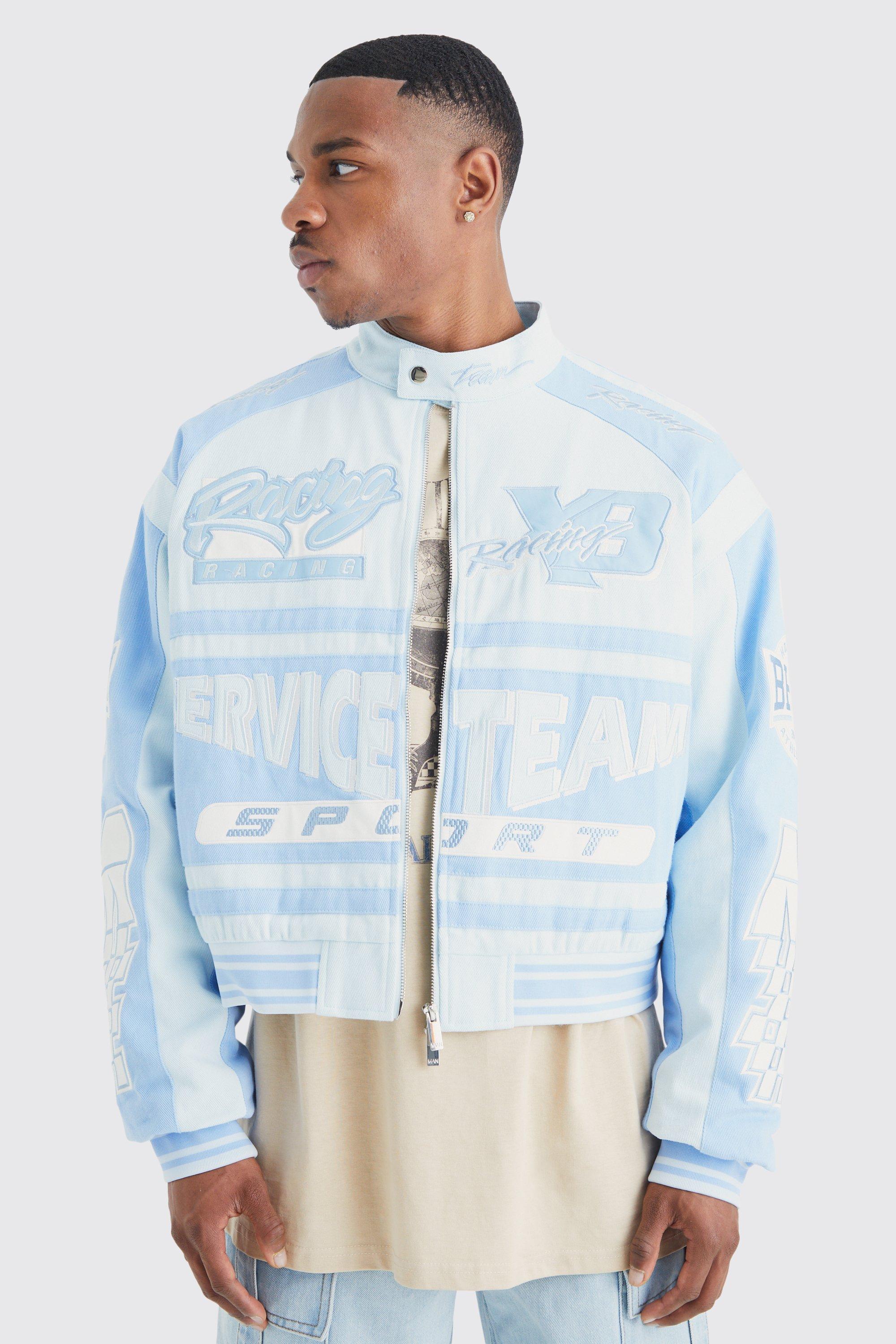 Denim racing bomber jacket - Denim - Men