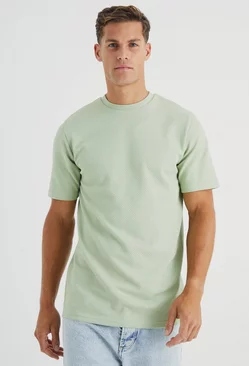 Tall Slim Textured Jacquard T-shirt Sage