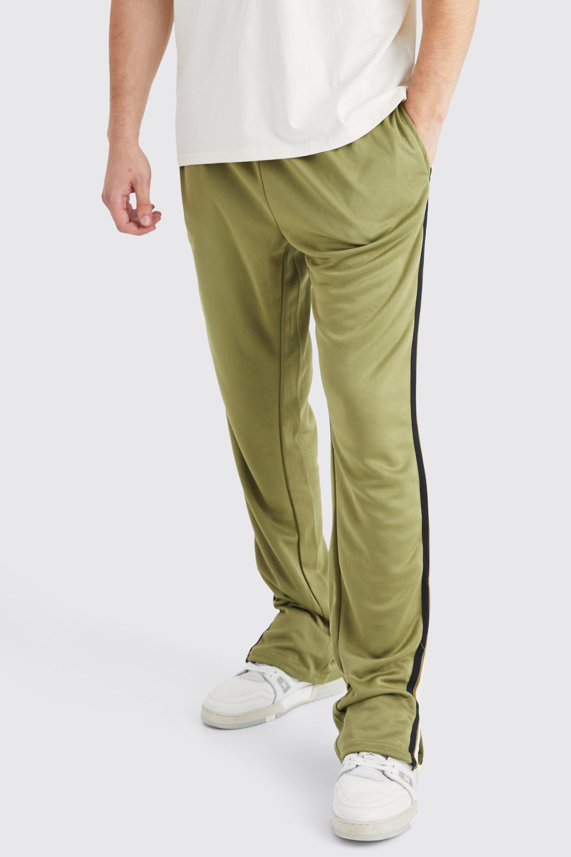 Tall Regular Side Tape Tricot Split Hem Sweatpants | boohooMAN USA