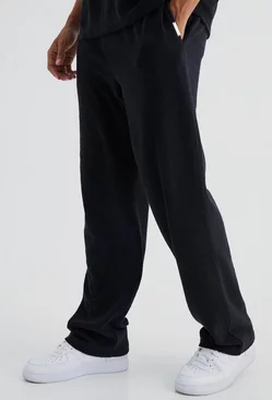 Relaxed Fit Premium Towelling Sweatpants Black