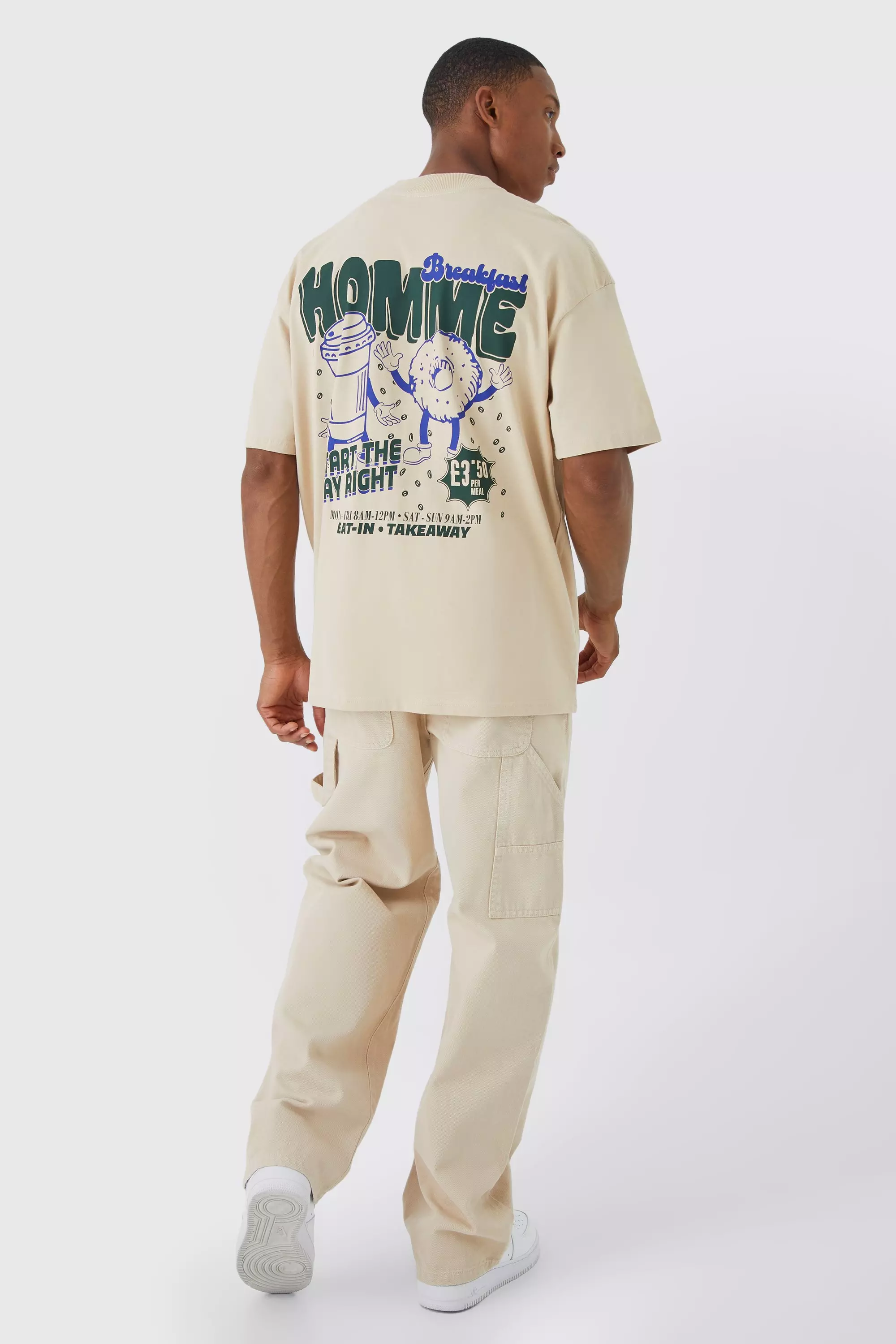 Stone Baggy Fit Overdye Carpenter Jeans alternative image