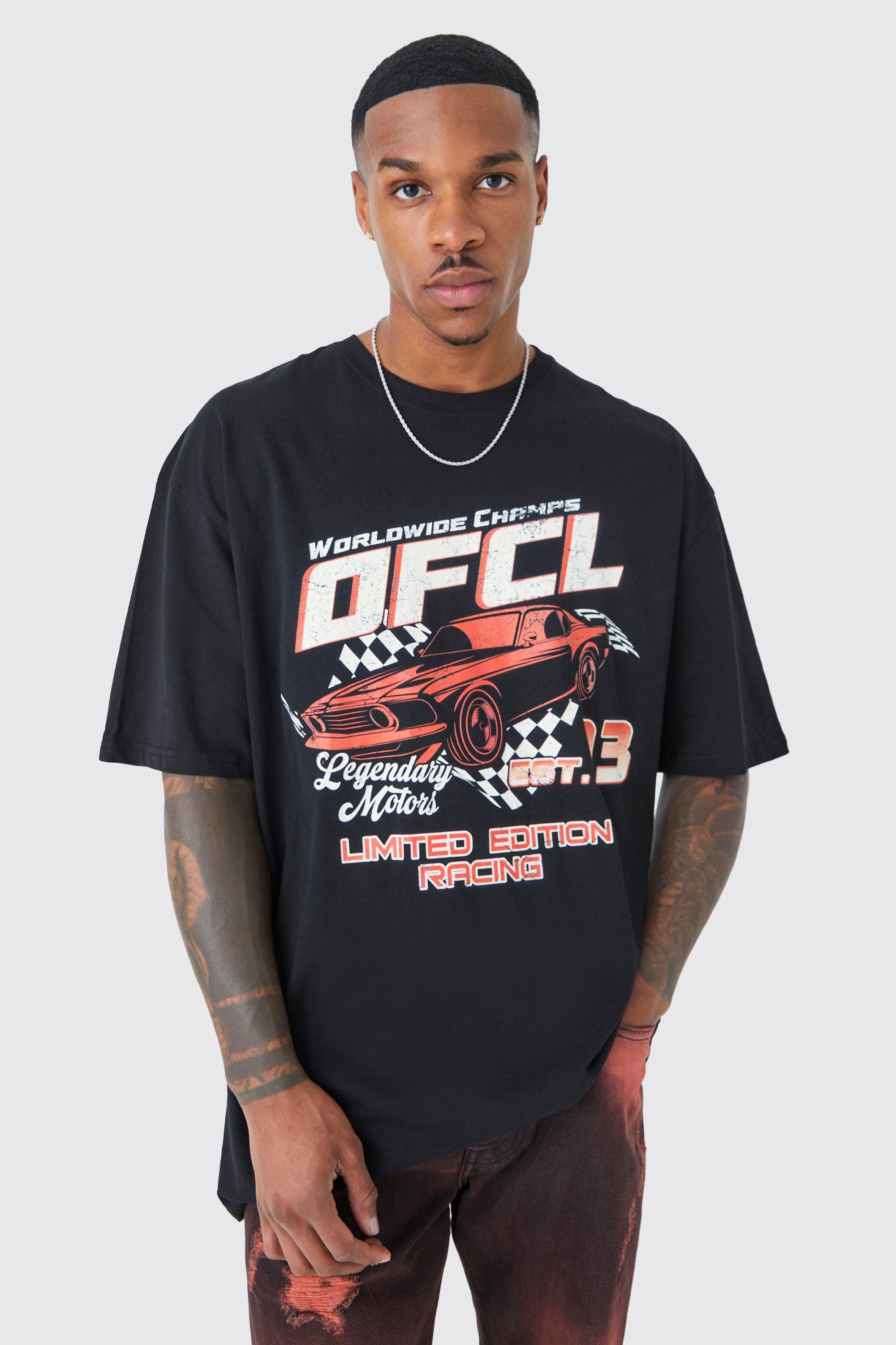 boohooMAN Oversized Car Graphic T-Shirt - Black - Size L