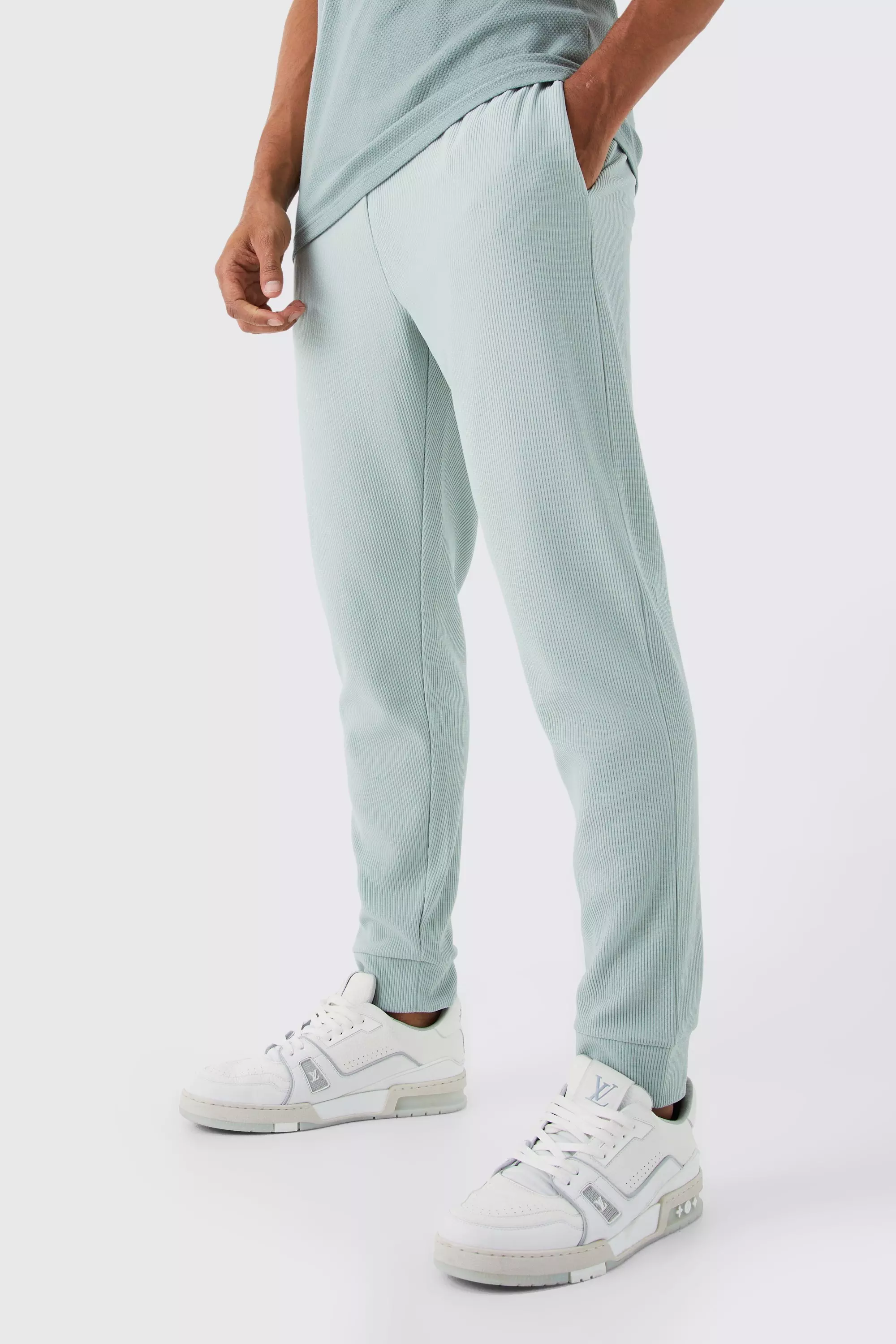 Slim Fit Ottoman Rib Sweatpants Sage