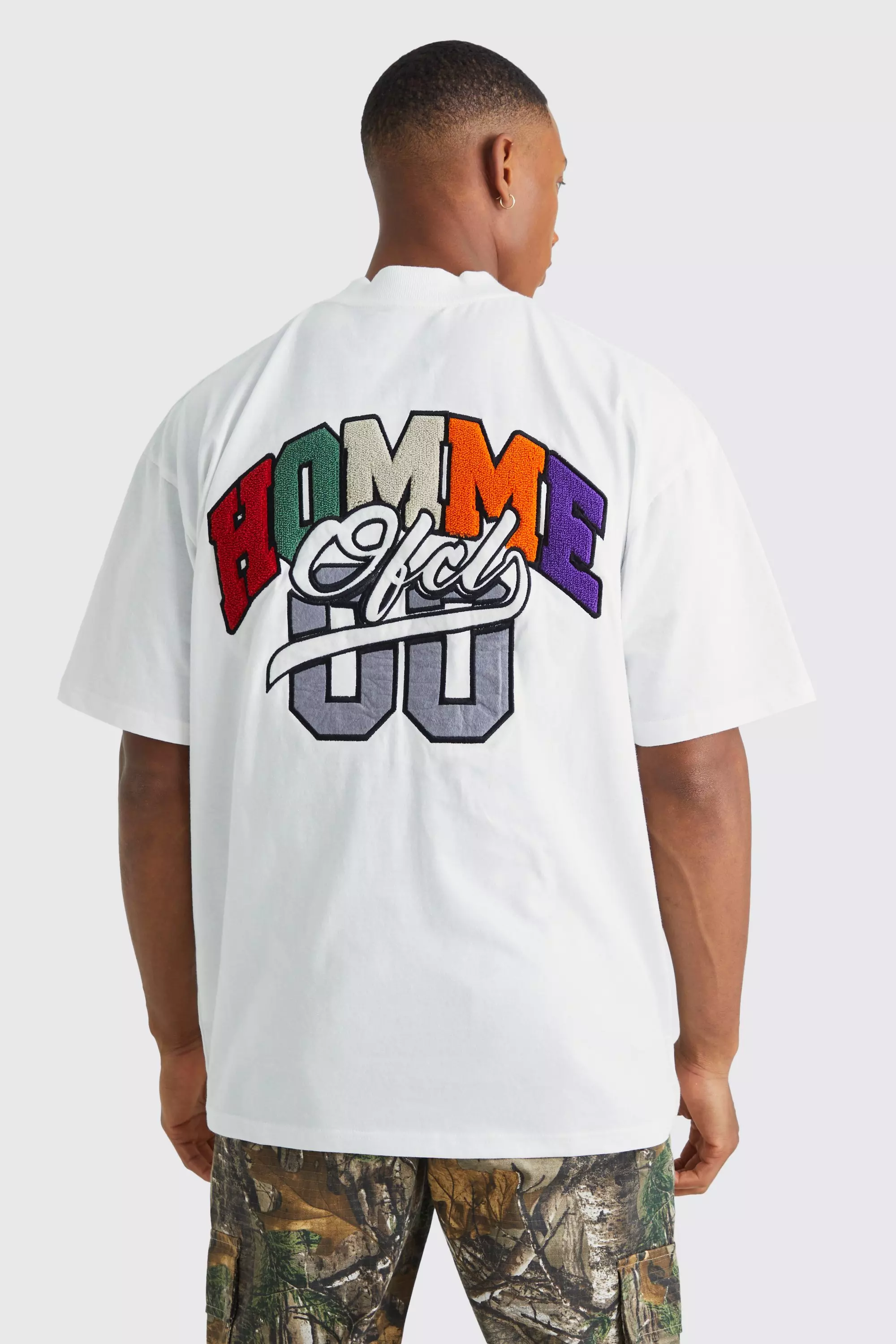 White Oversized Homme Ofcl Varsity Applique T-shirt alternative image