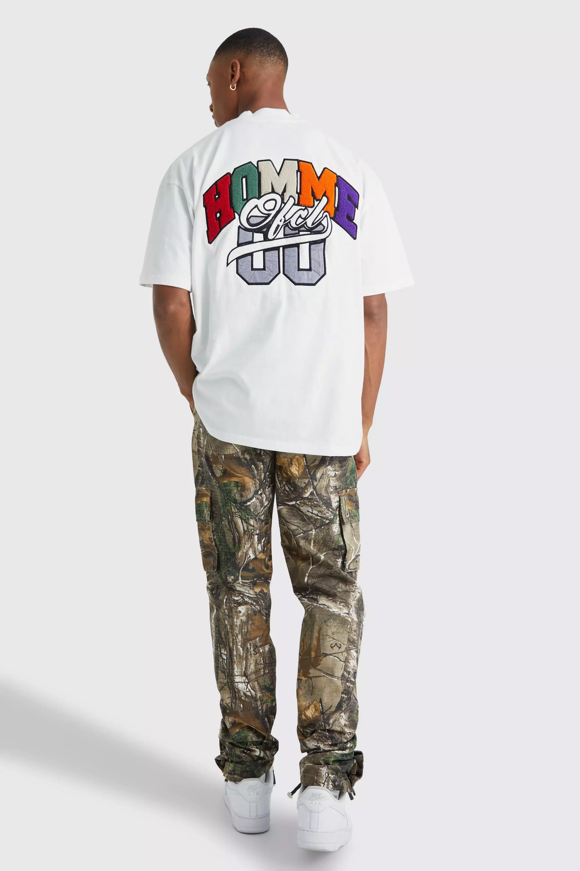 White Oversized Homme Ofcl Wash Varsity T-Shirt alternatieve afbeelding