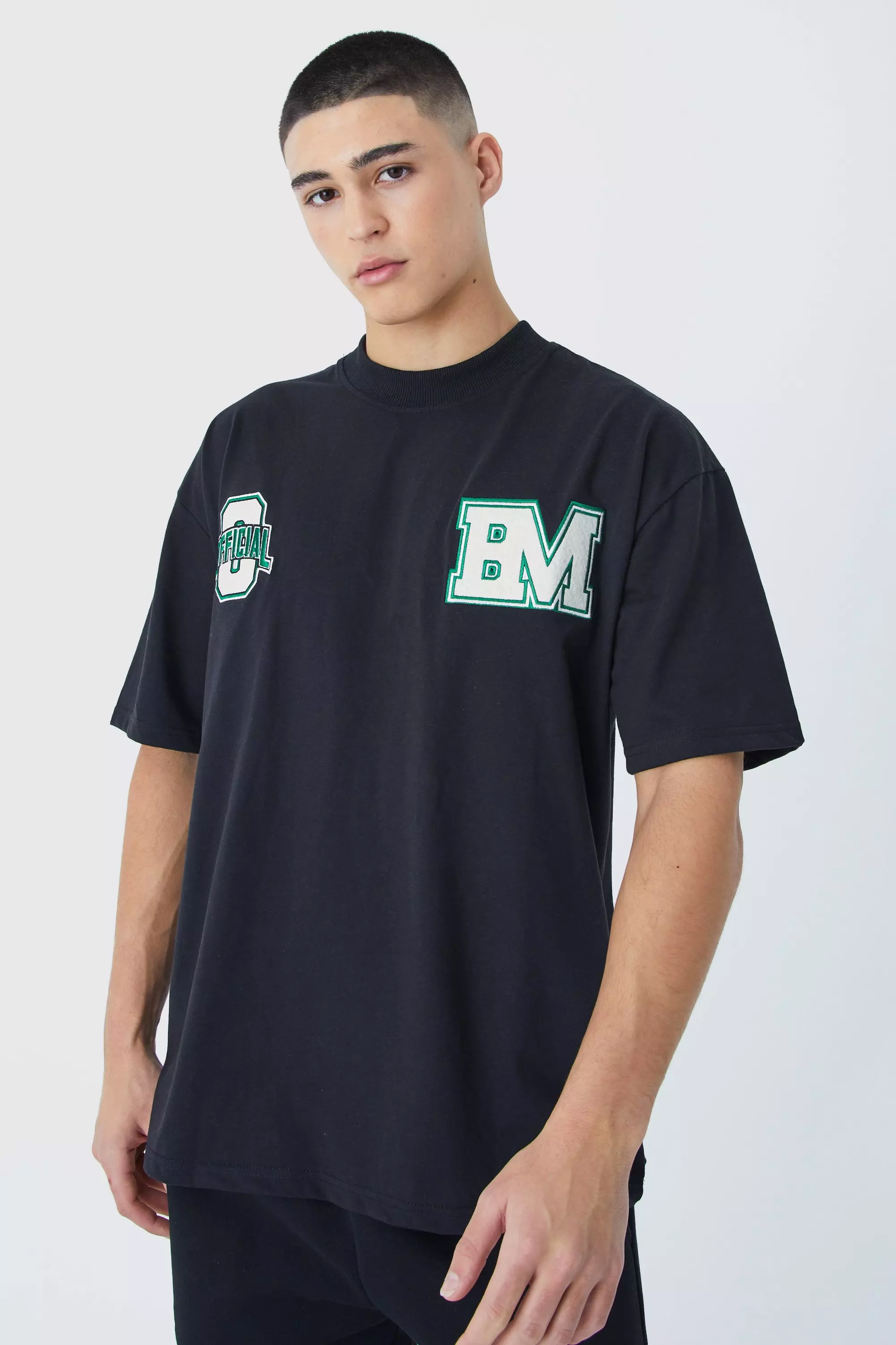 Black Oversized Worldwide Varsity Badge T-shirt alternative image