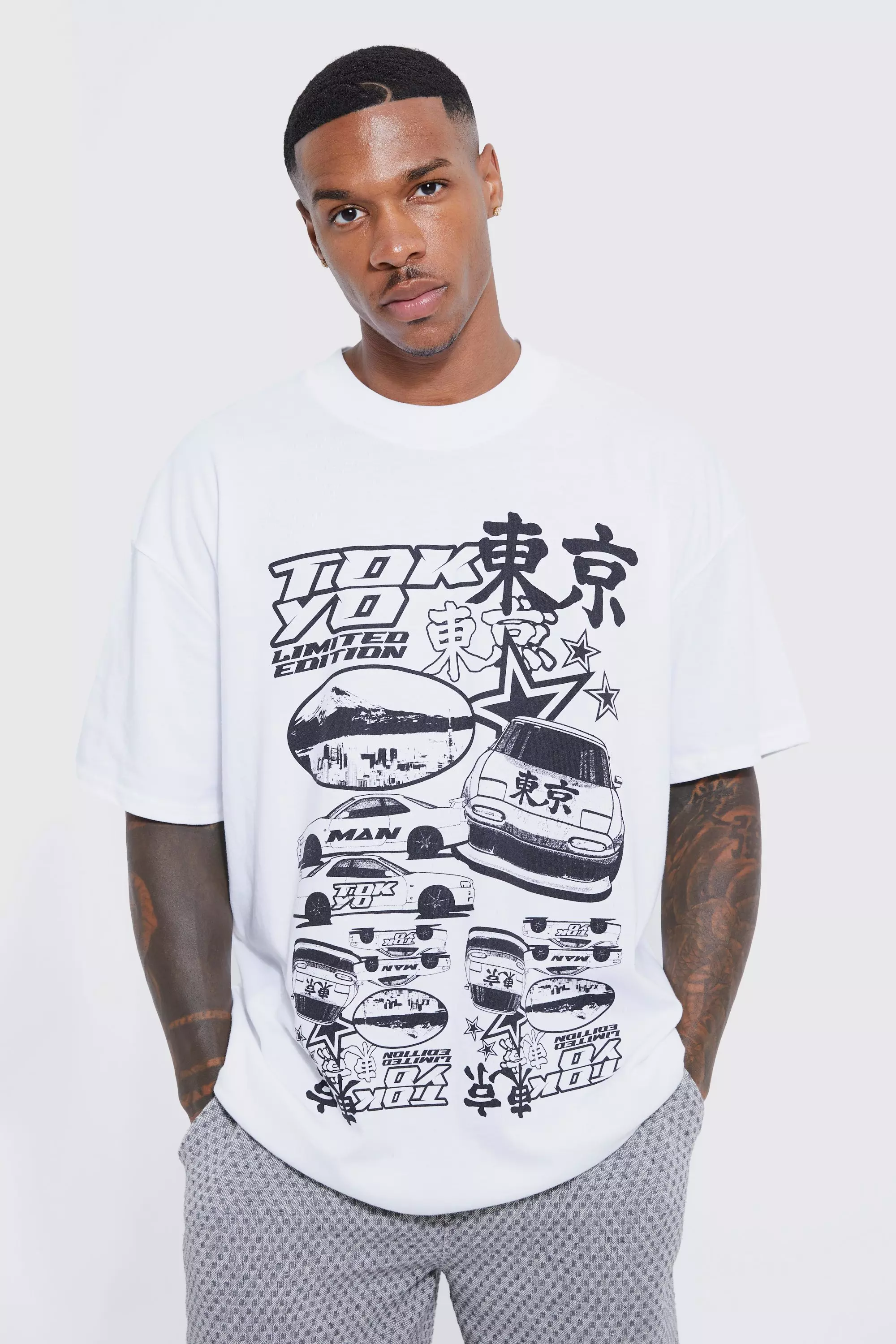 T-shirt oversize imprimé Tokyo Drift, White autre image