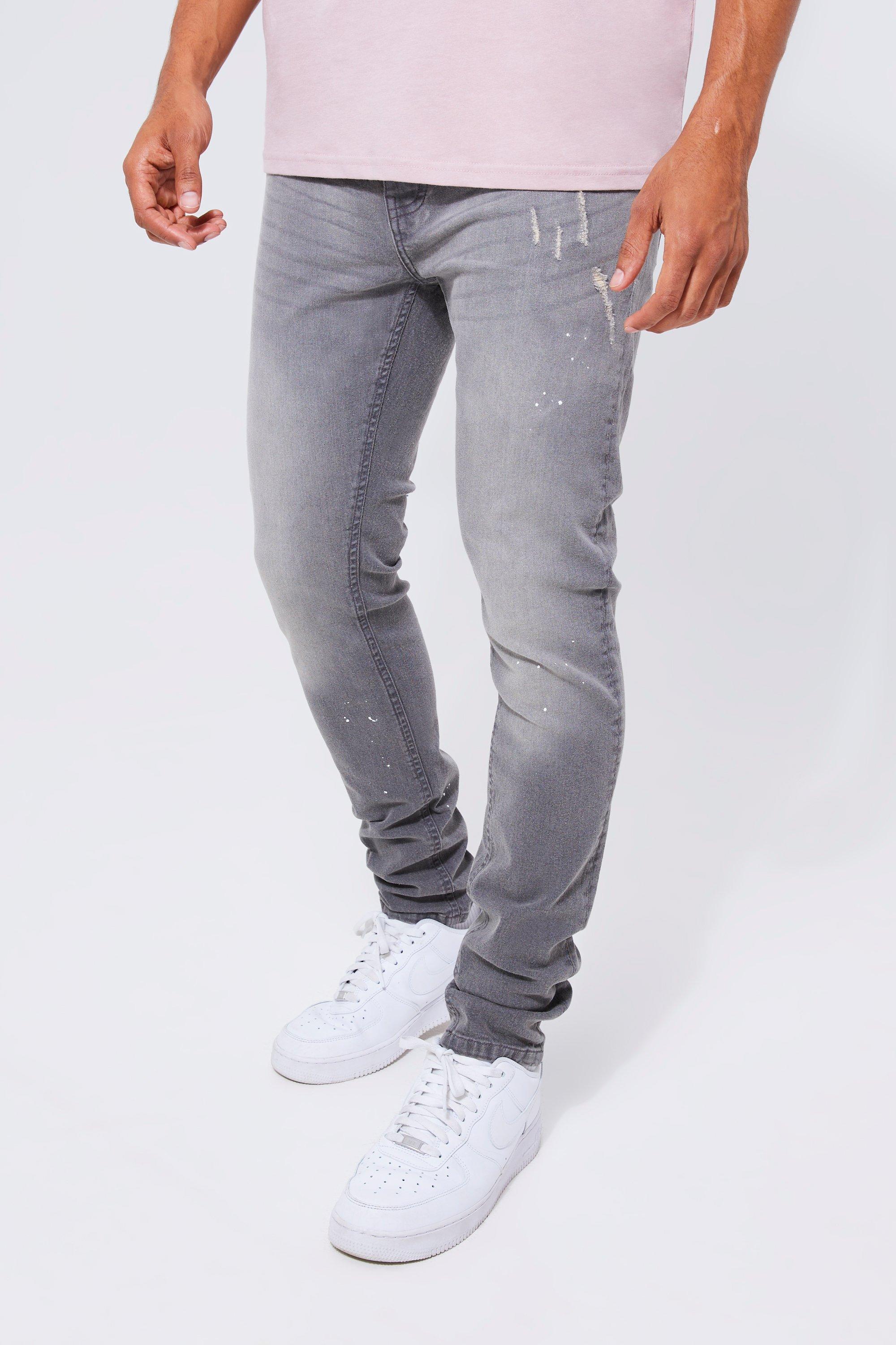 Buy Men Grey Light Super Slim Fit Jeans Online - 766599