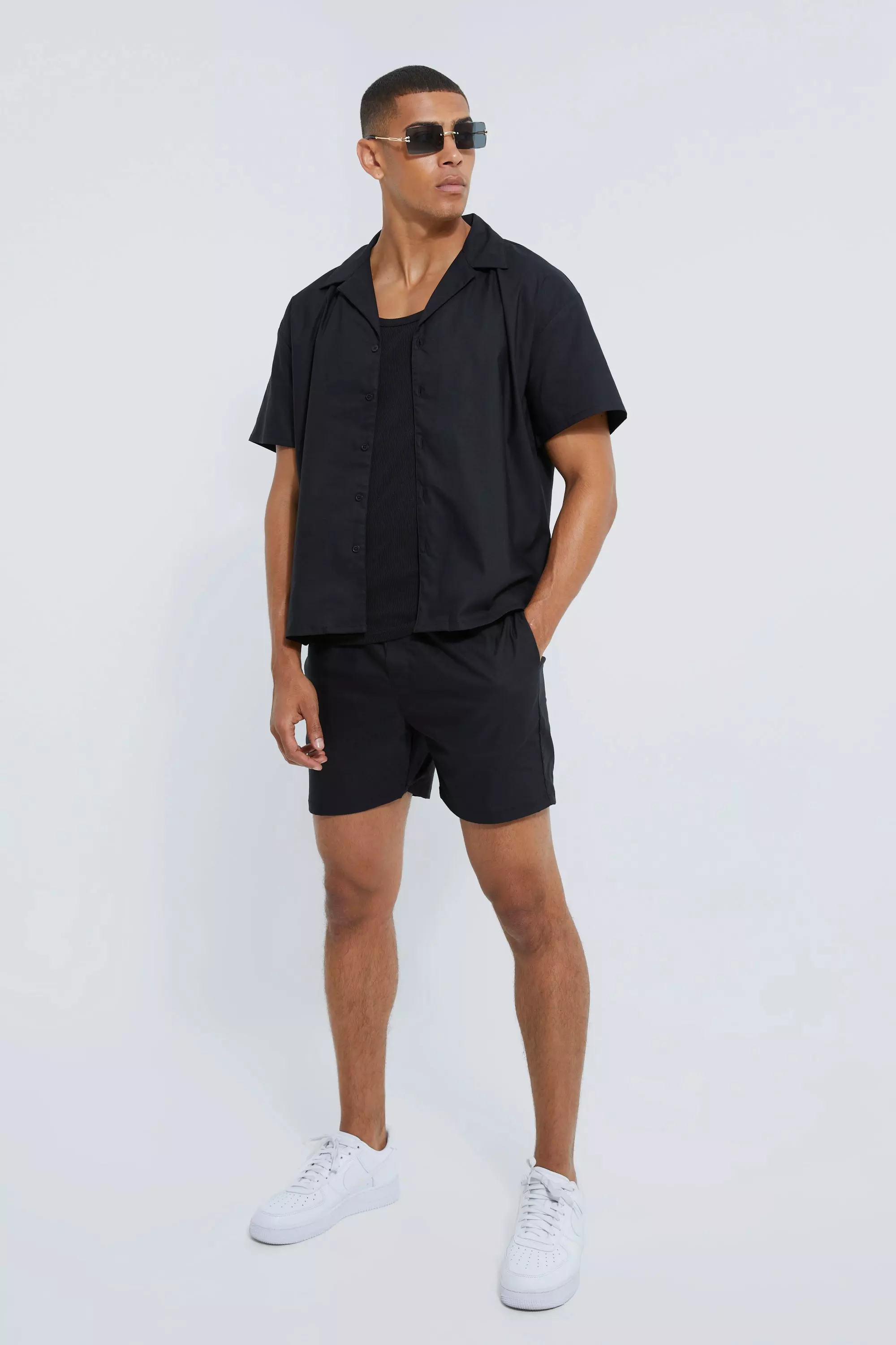 Men's Black Short Sleeve Shirts