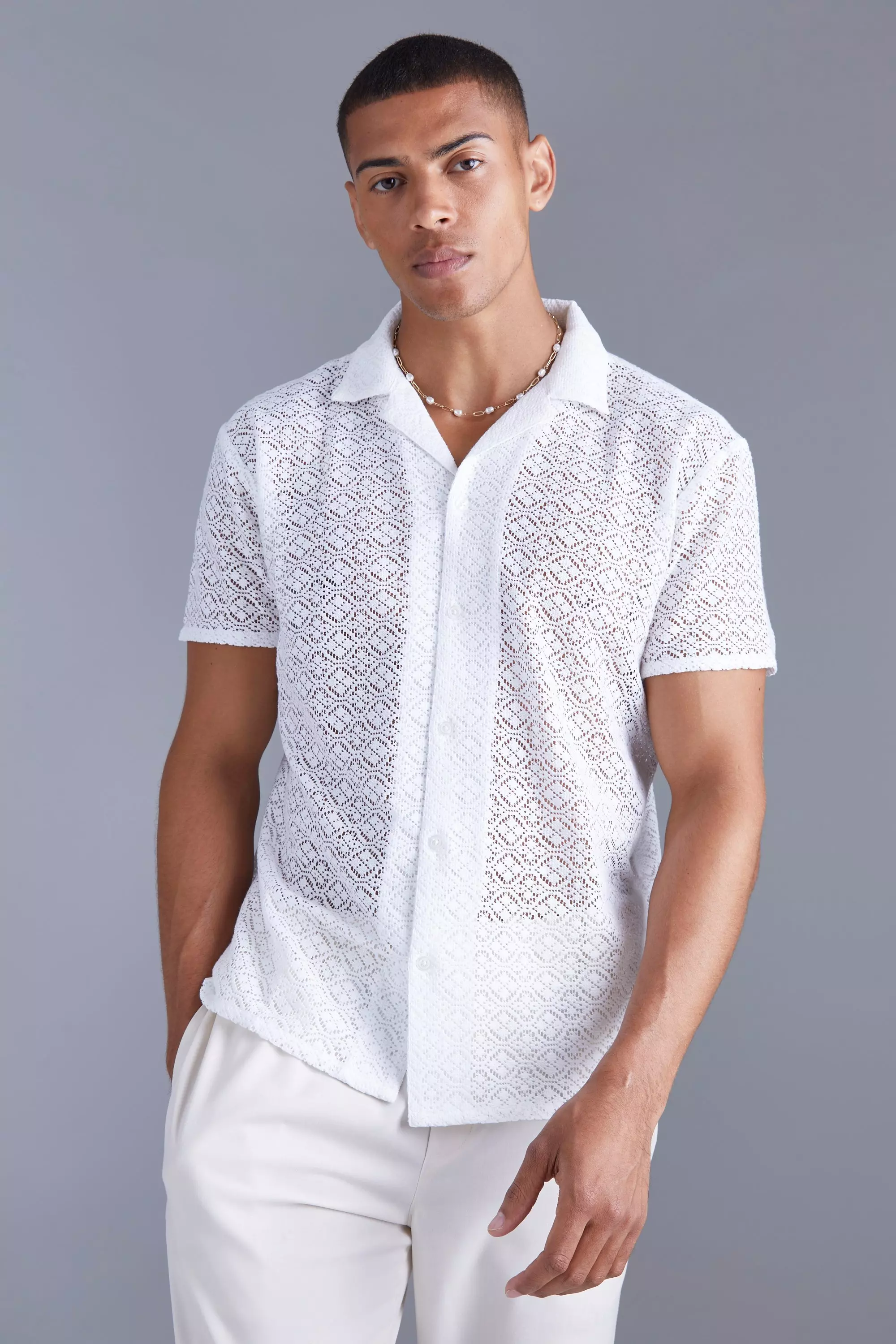 Men's White Short Sleeve Shirts | boohooMAN UK