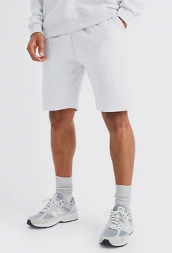 Grey Basic Loose Fit Mid Length Short
