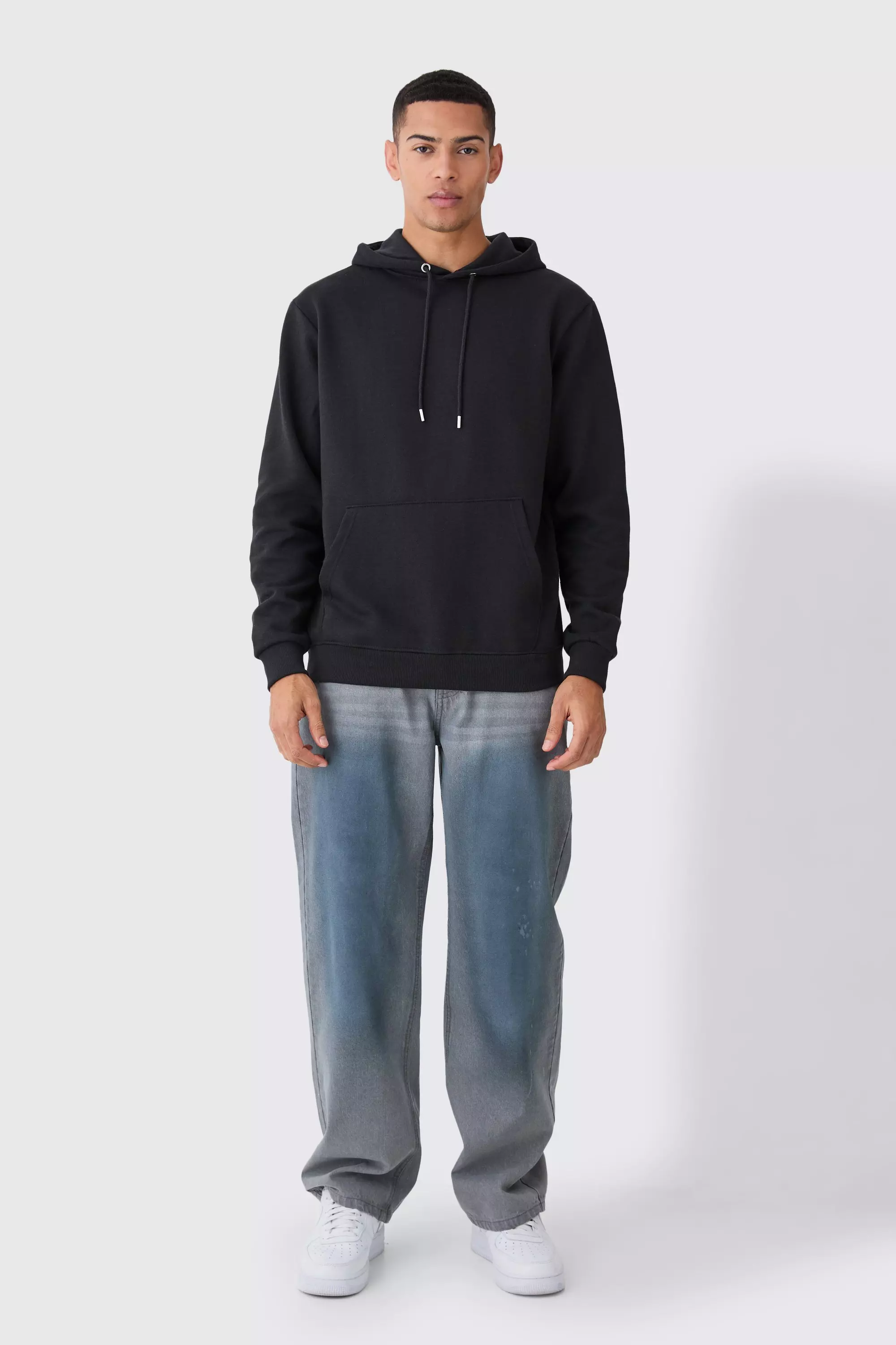 Felpa Basic con cappuccio ampio, Black immagine alternativa