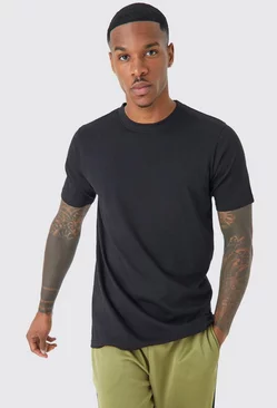 Basic Slim Fit Crew Neck T-shirt Black